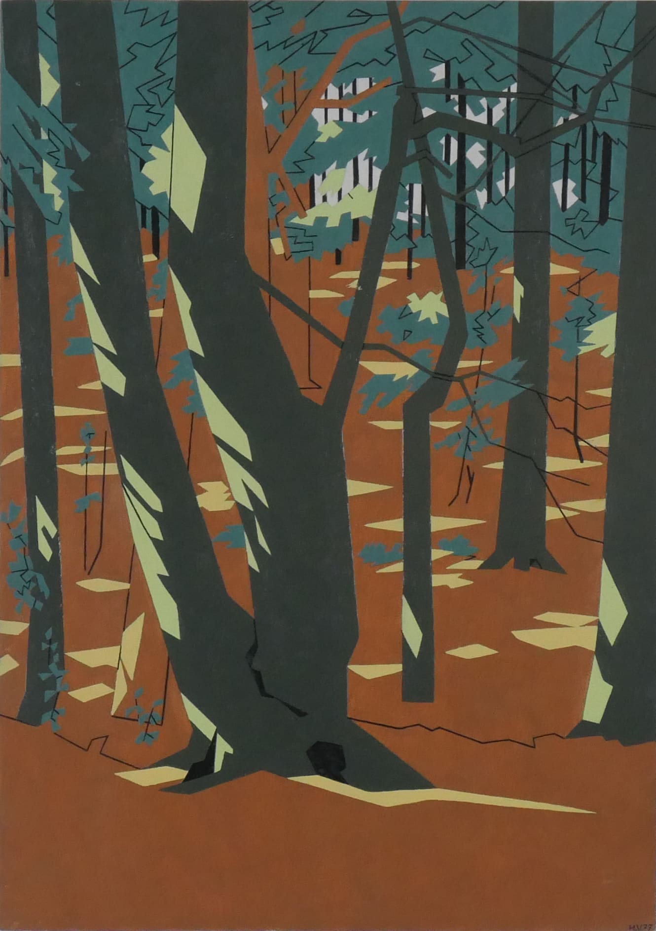 Zon in het bos zonder lijst