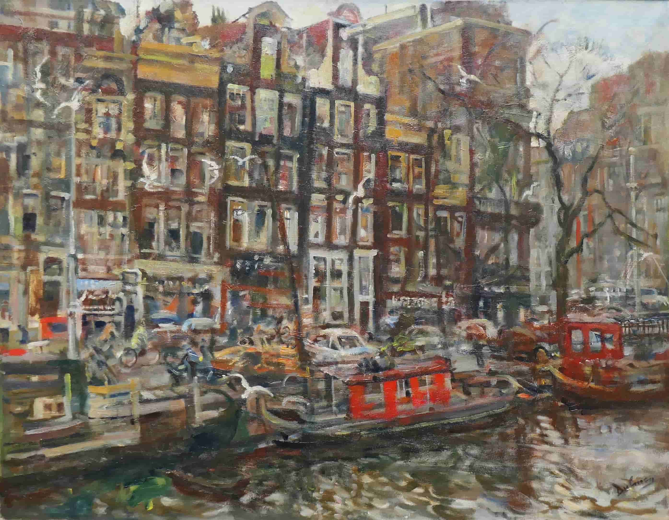 Erasmus Bernard von Dülmen-Krumpelman - Gracht Amsterdam (zonder lijst)