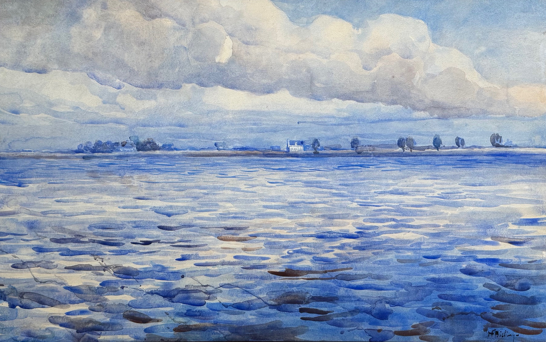 Gezicht op Willemstad zonder lijst