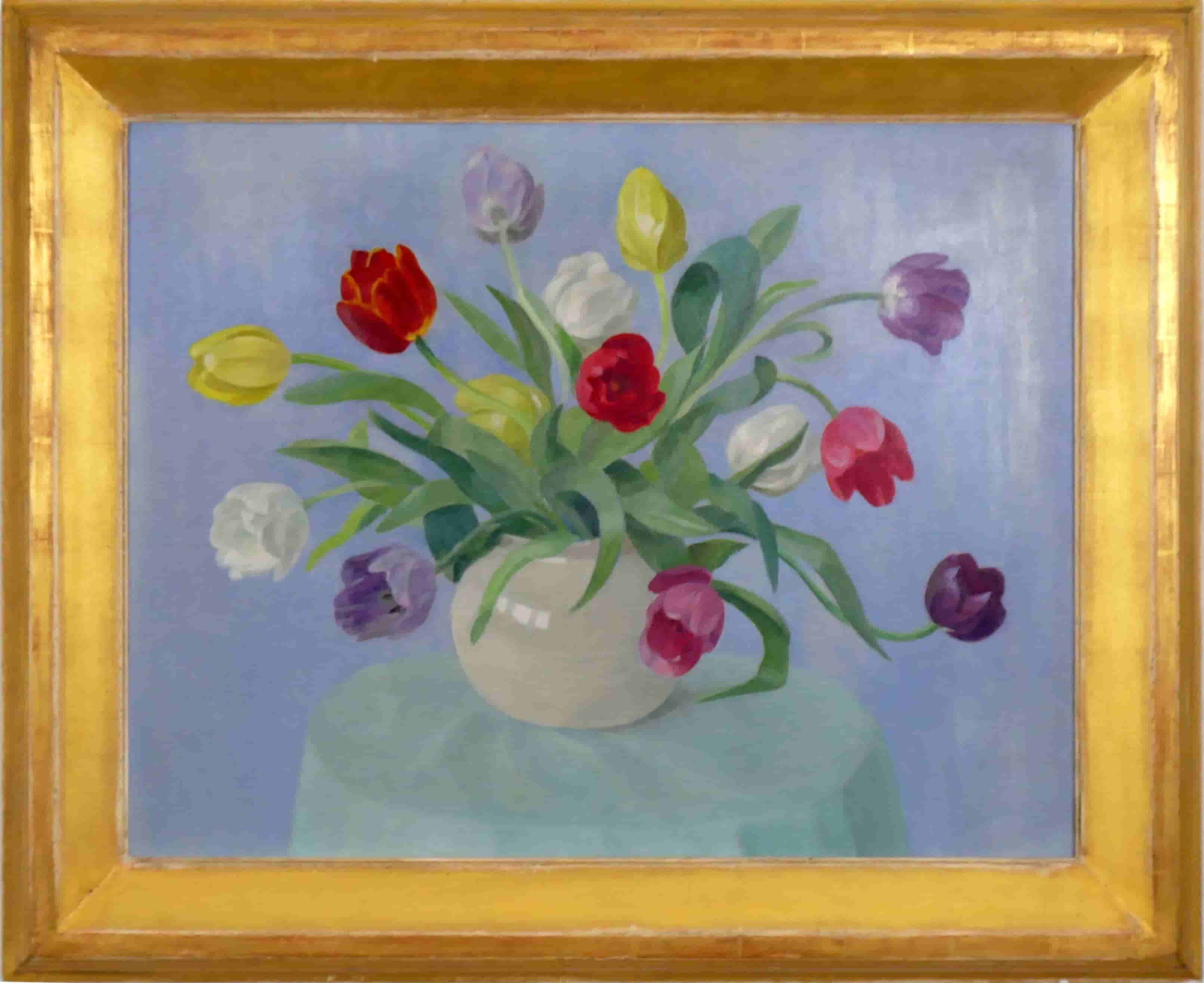 Dirk Smorenberg - Tulpen in vaas (met lijst)