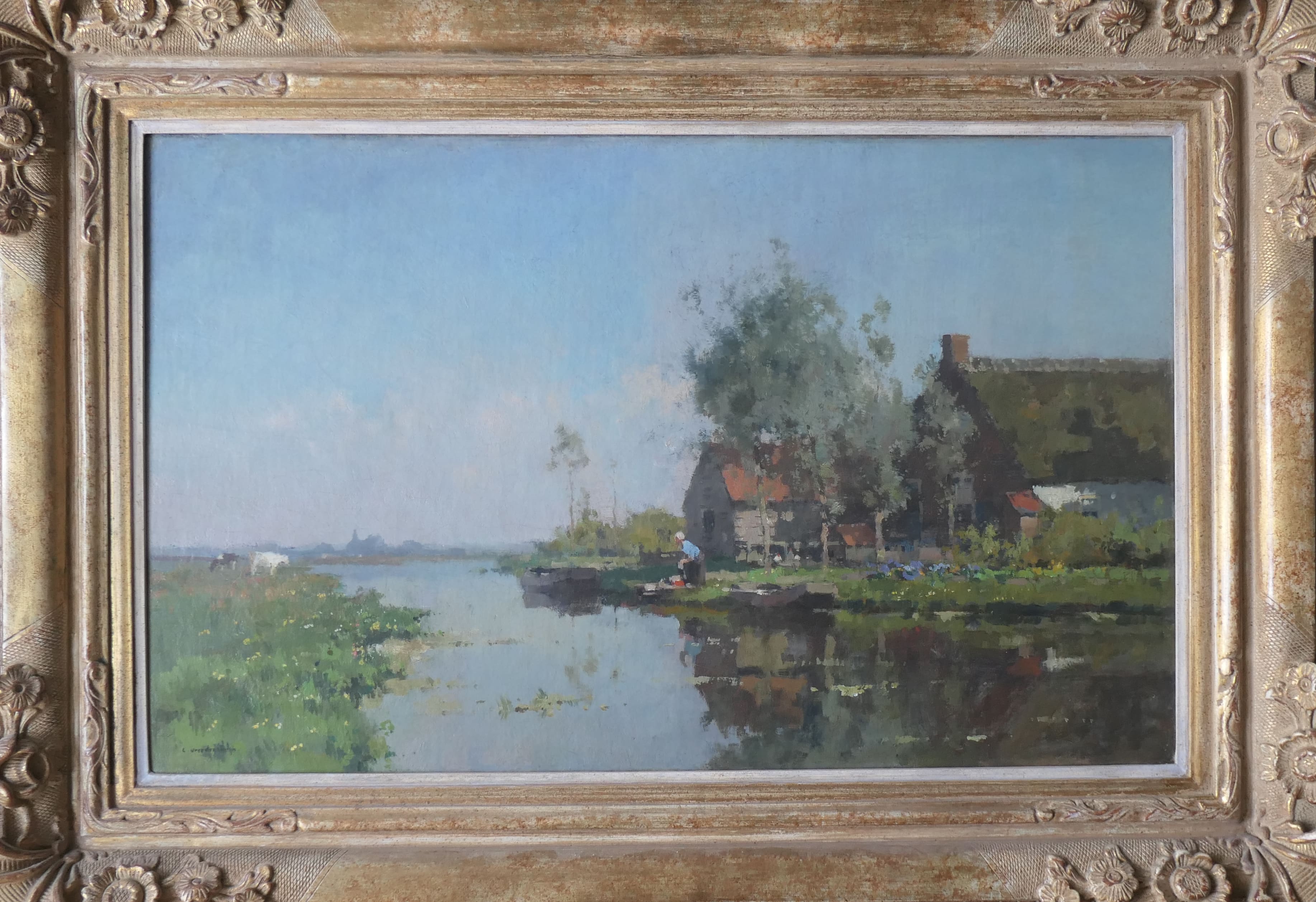 Boerderij aan het water zonder lijst