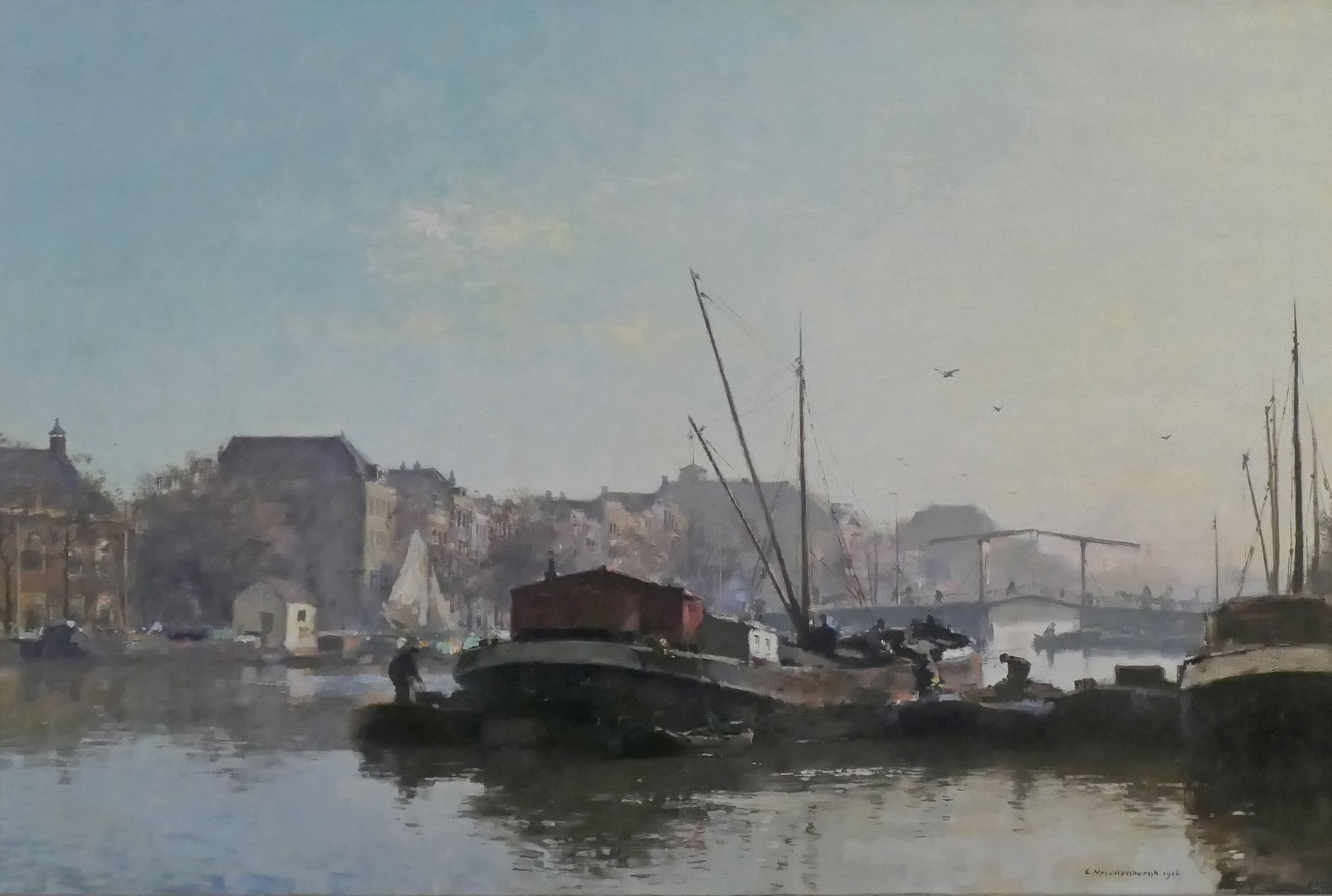 Gezicht op de Amstel zonder lijst