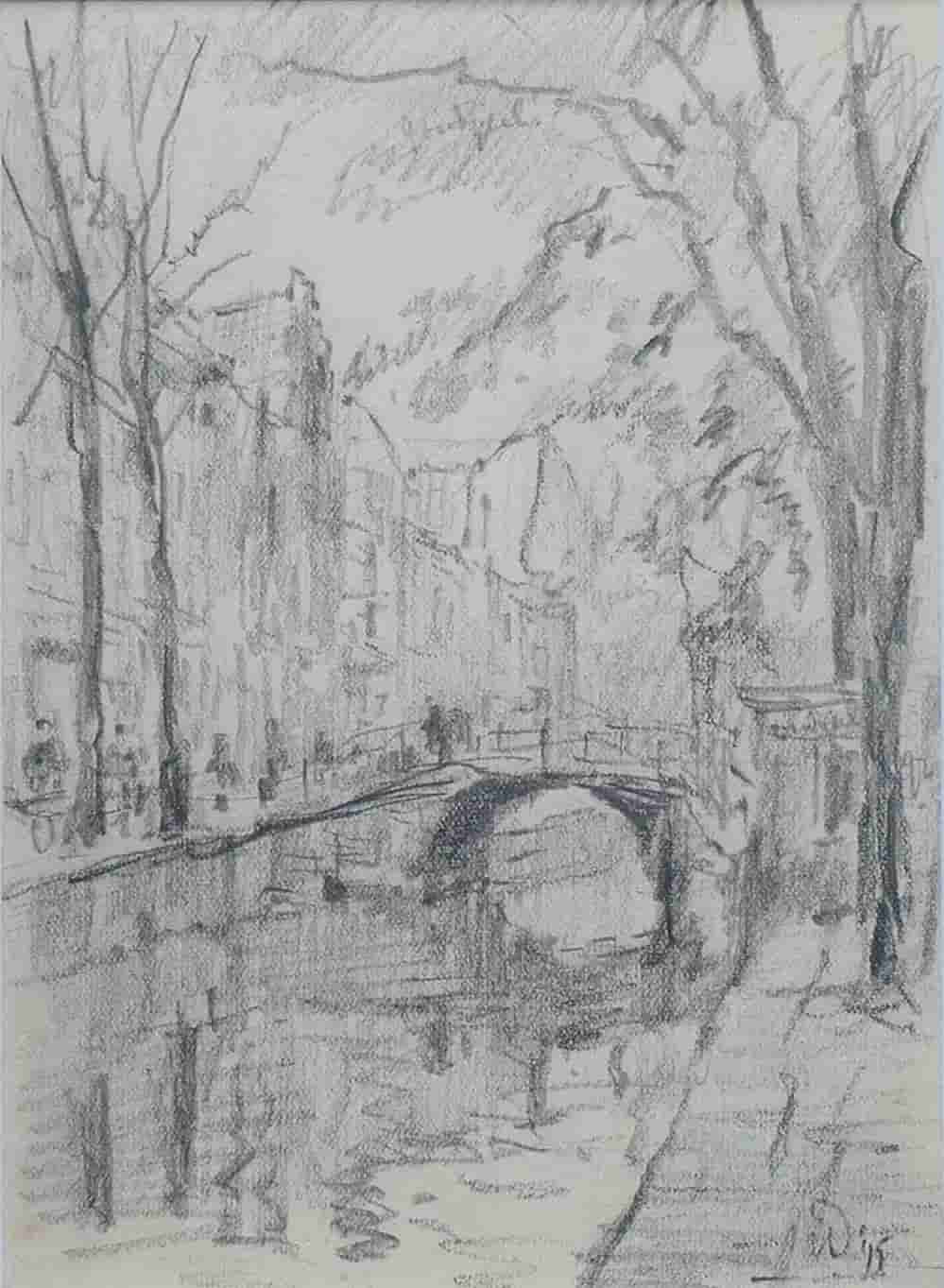 Kees van Dongen - Grachtje Delft (zonder lijst)