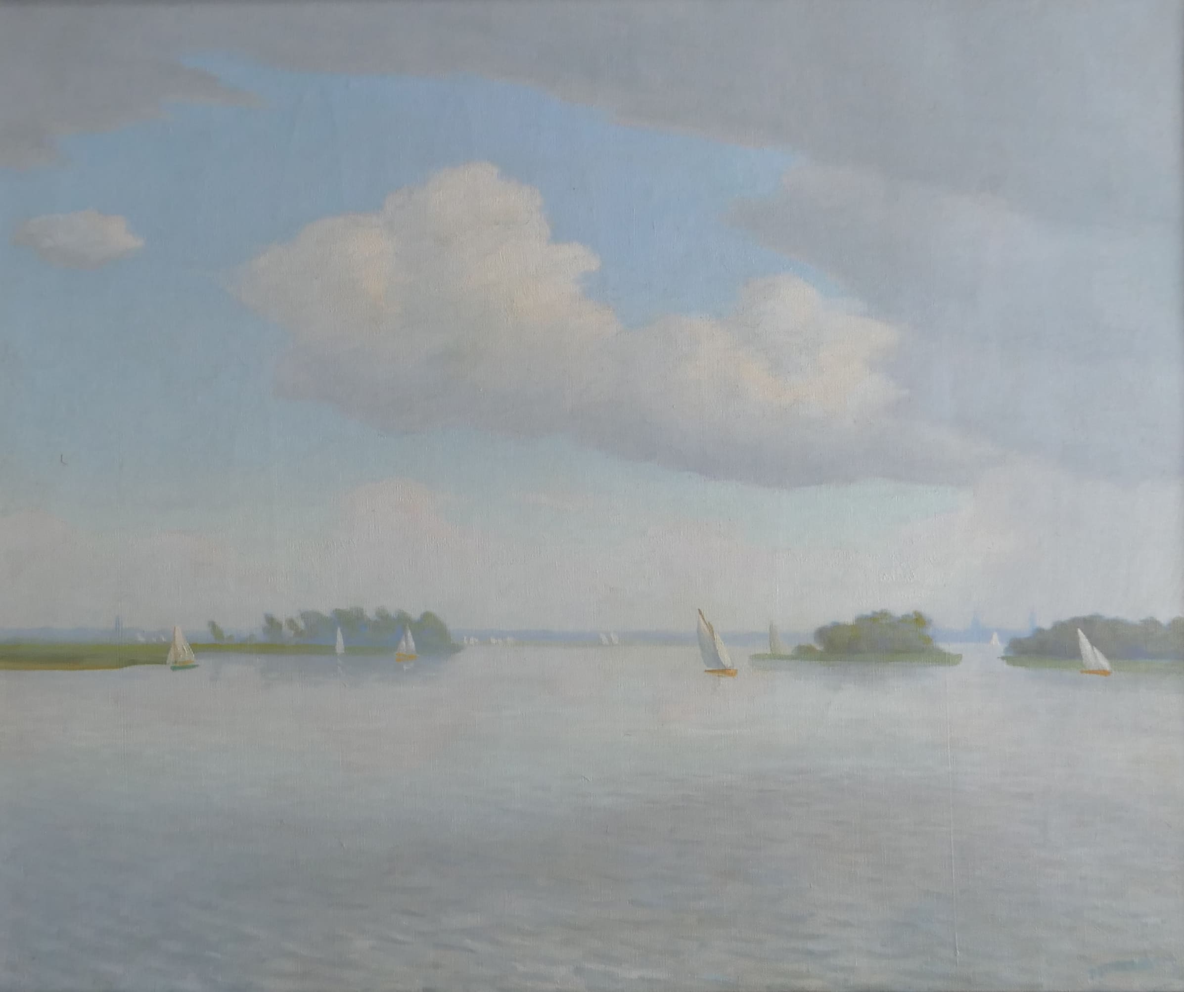 Zeilboten op Loosdrechtseplas zonder lijst