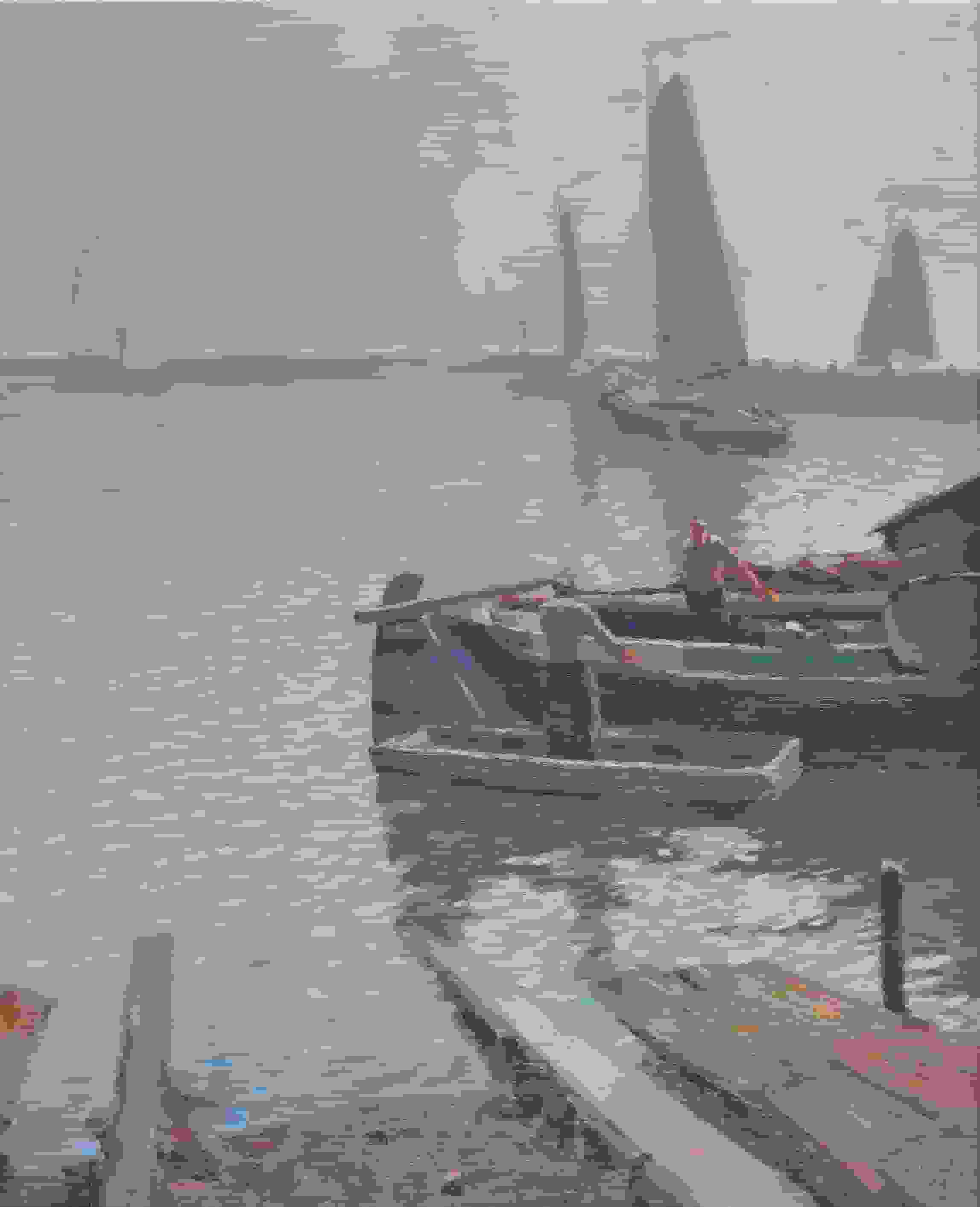 Botter met vissersschepen