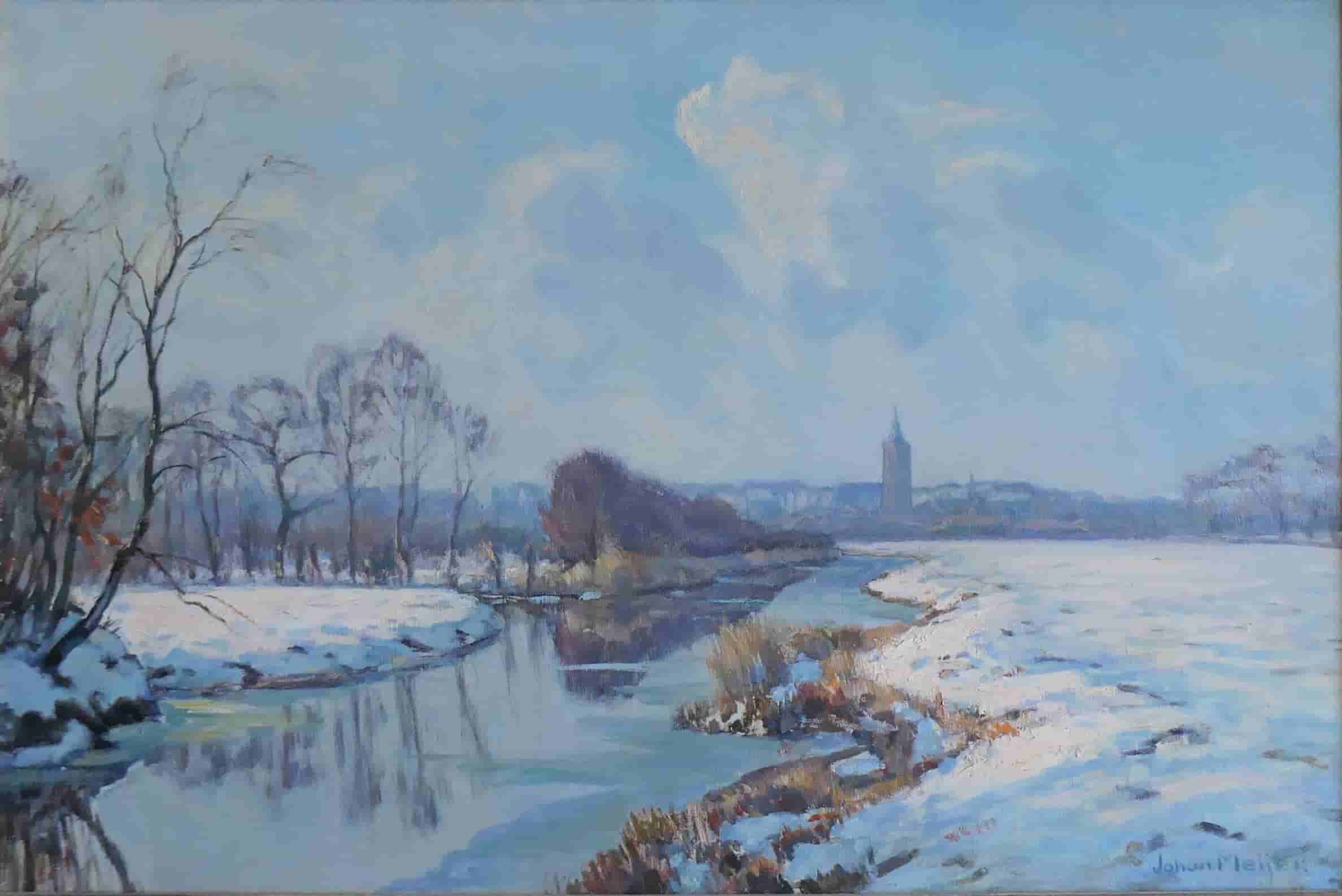 Johan Meijer - Gooiersgracht in de winter (zonder lijst)