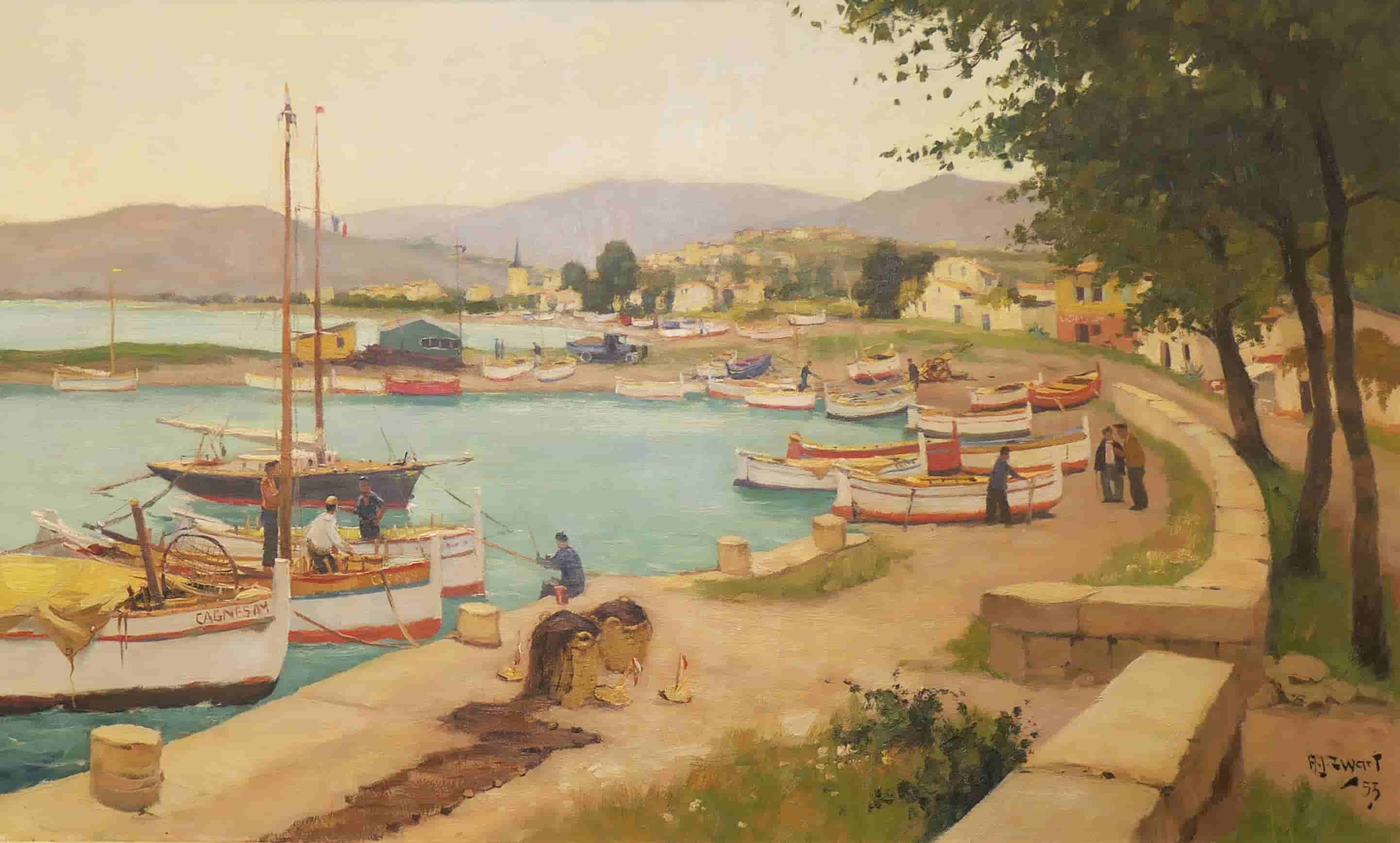 Arie Johannes Zwart - Cagnes sur Mer (zonder lijst)