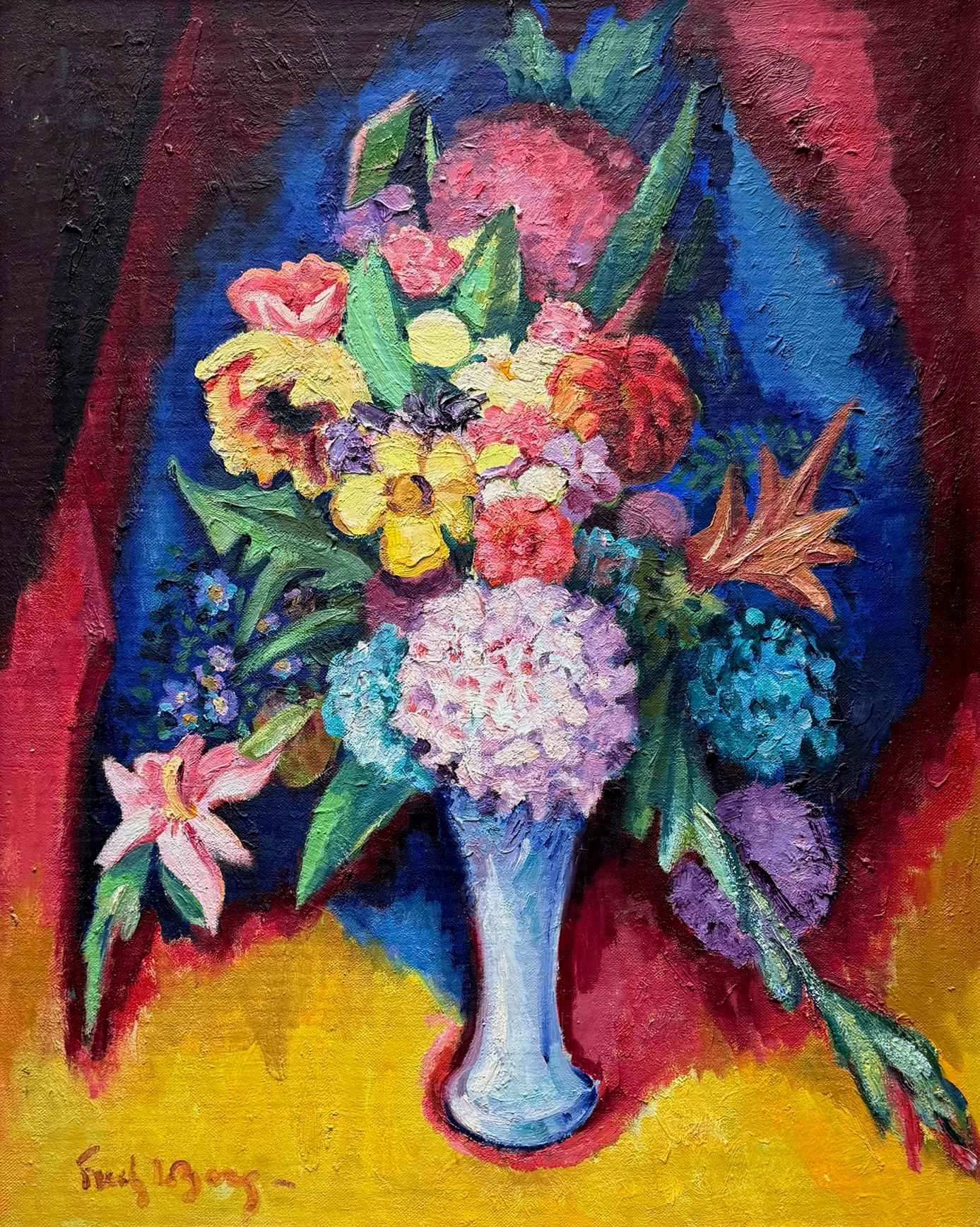 Bloemstilleven zonder lijst