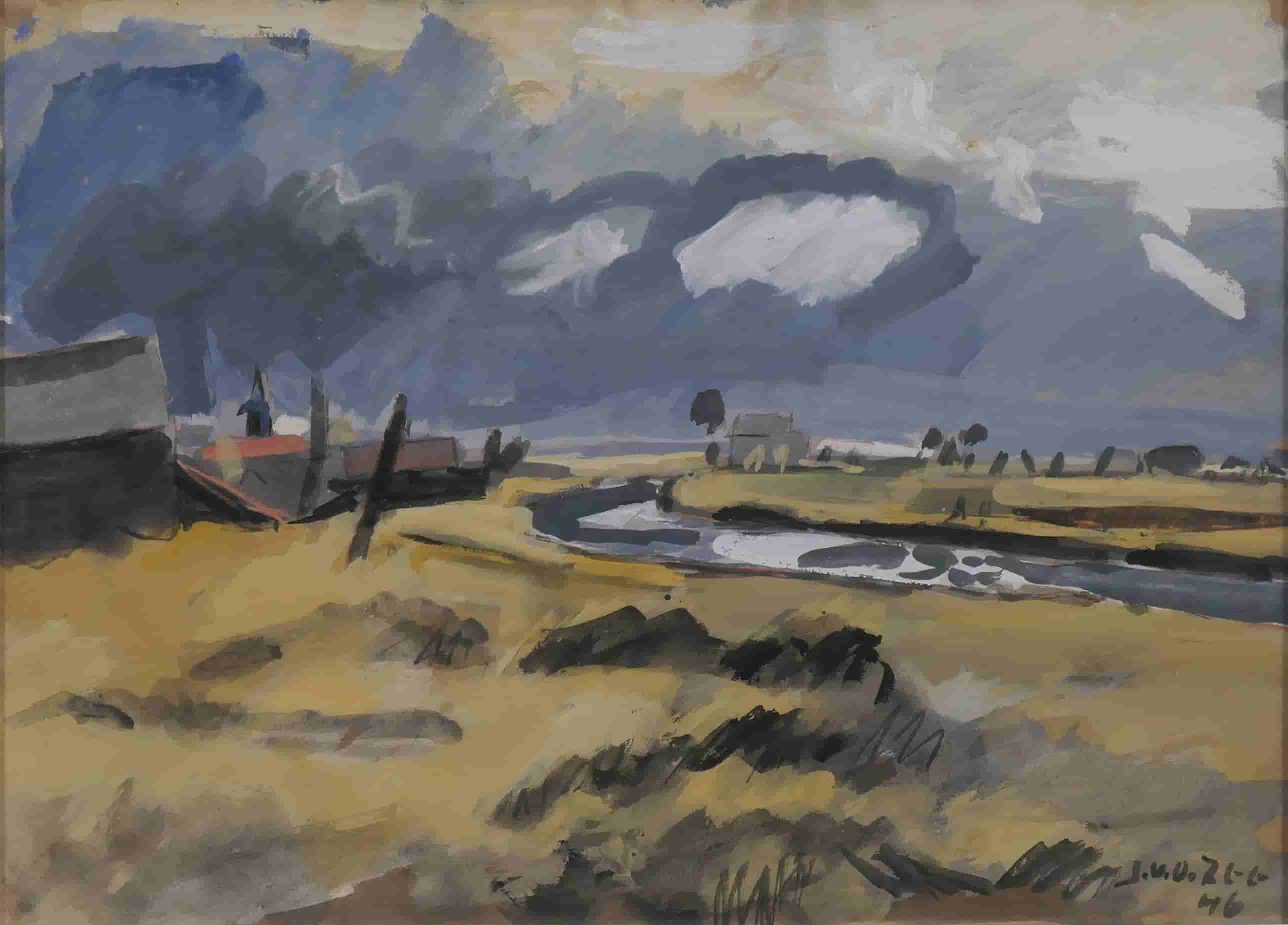 Jan van der Zee - Gronings Landschap (zonder lijst)