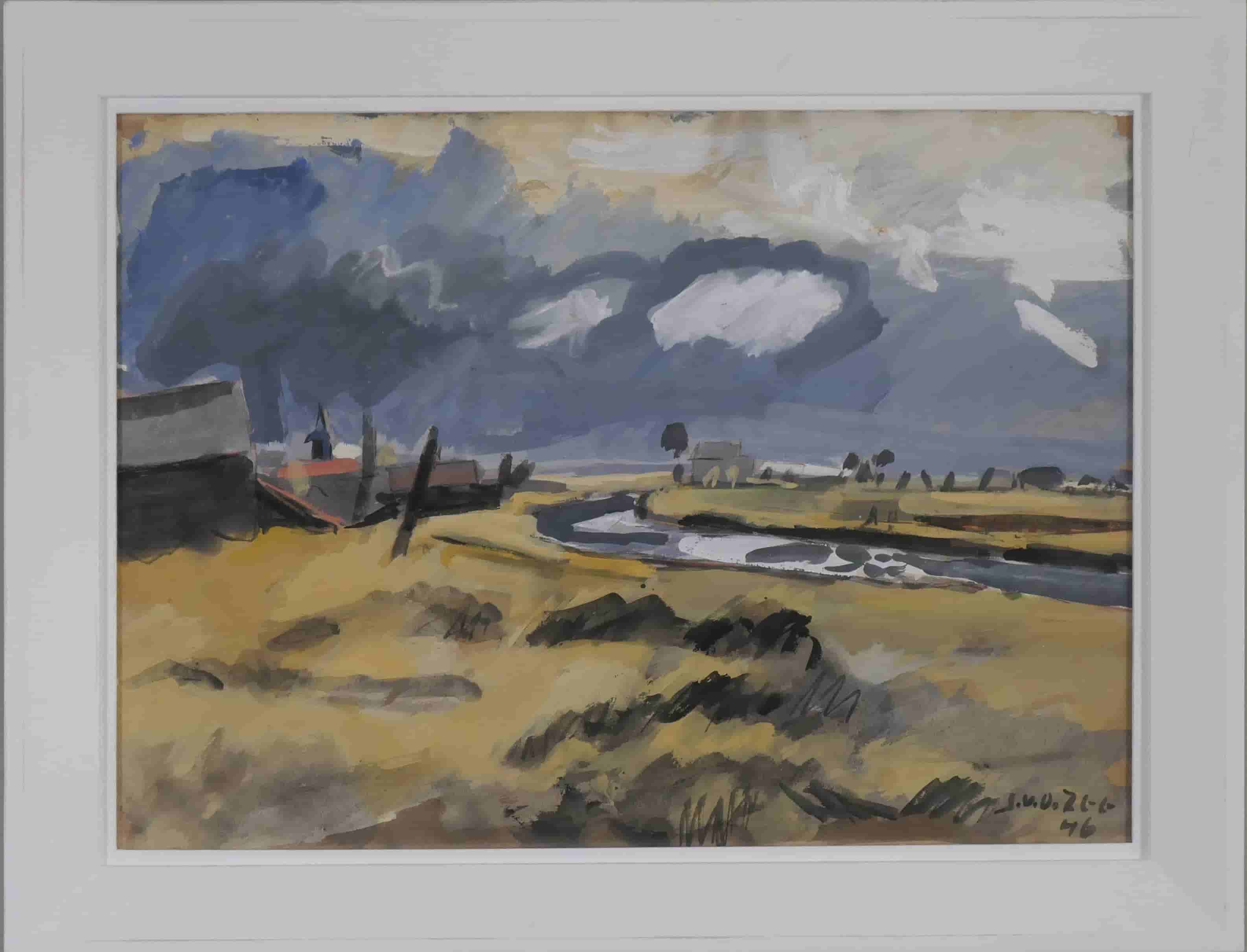 Jan van der Zee - Gronings Landschap (met lijst)