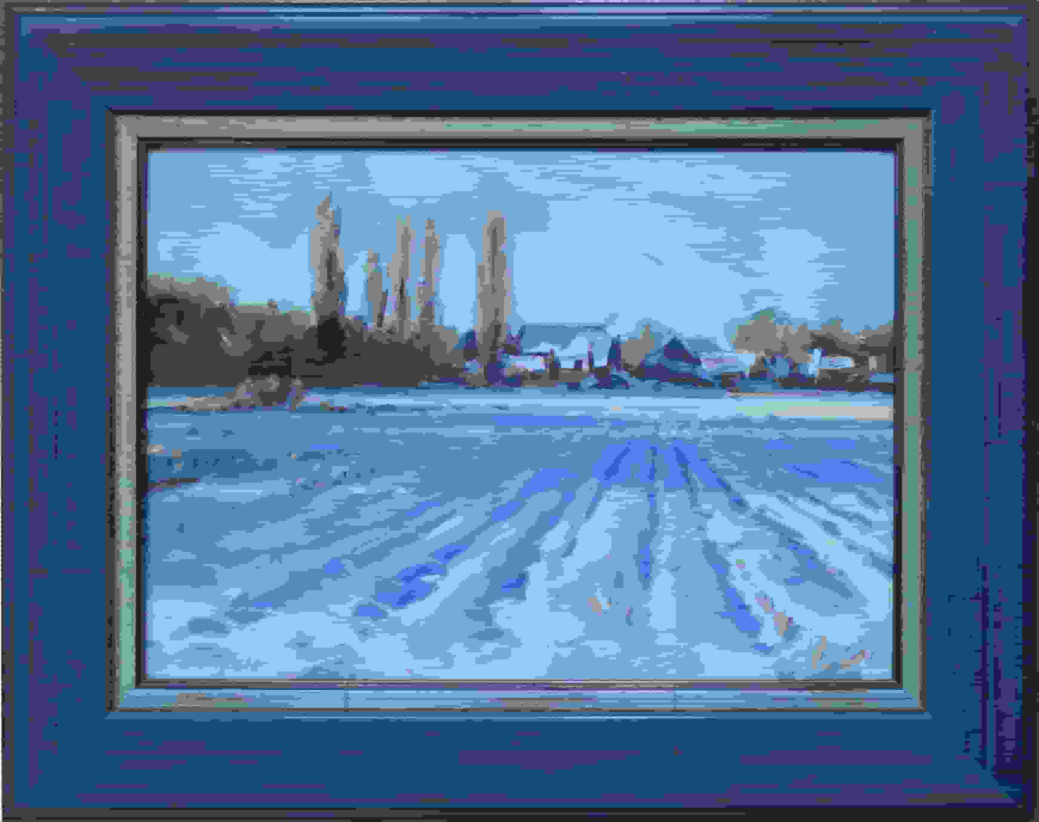 Hans Versfelt - Sneeuwlandschap bij Lage-Zwaluwe (met lijst)