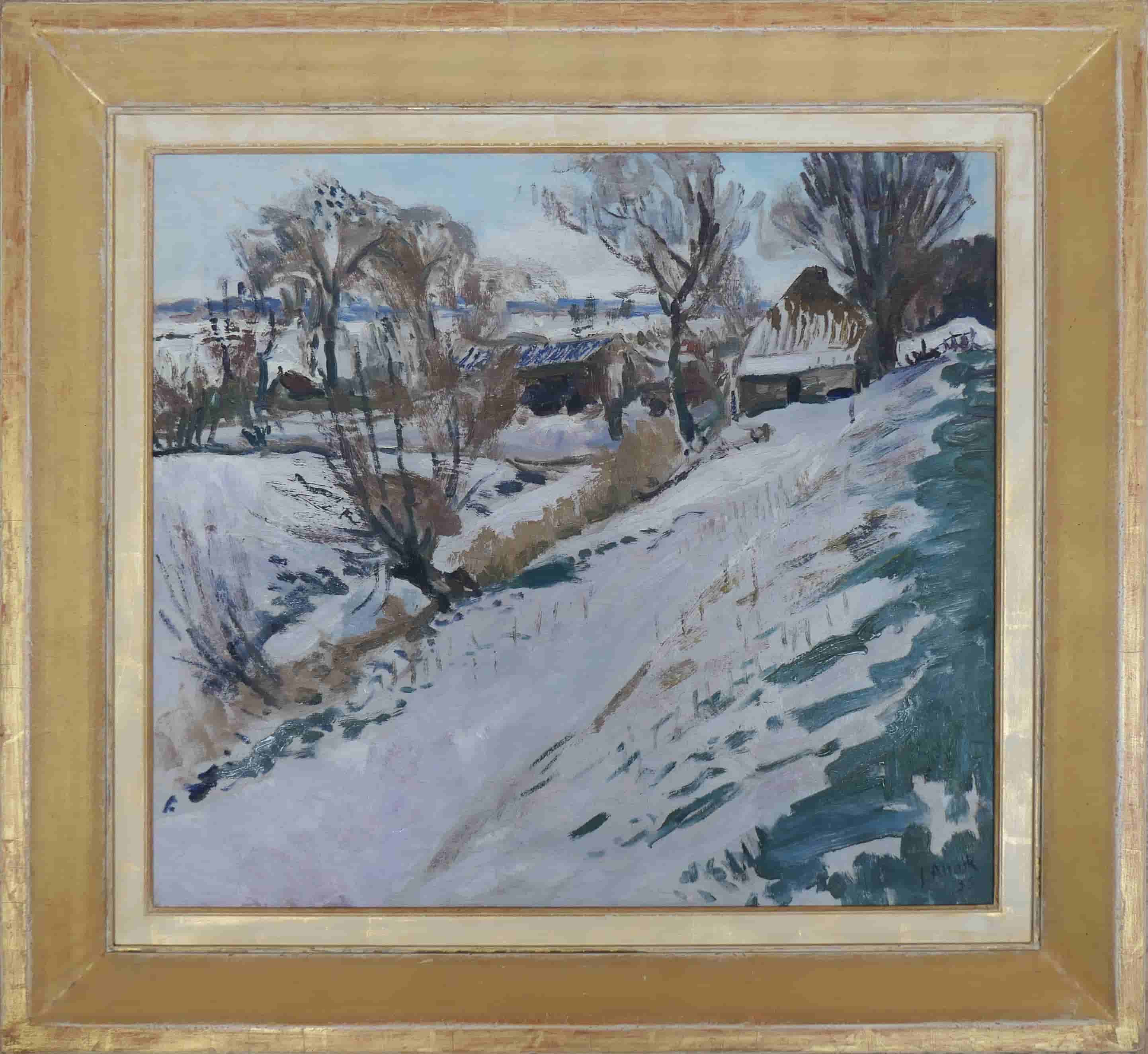 Jan Altink - Blauwborgje in de winter van 1935 (met lijst)