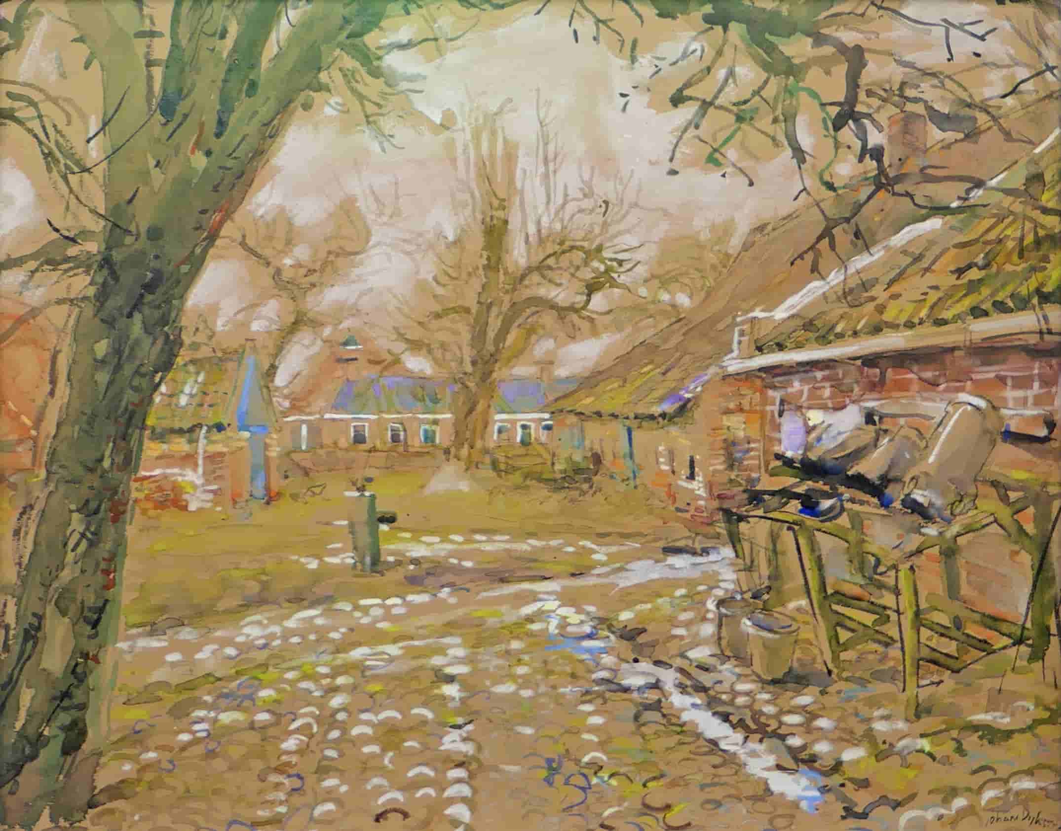 Johan Dijkstra - Boerenerf (zonder lijst)