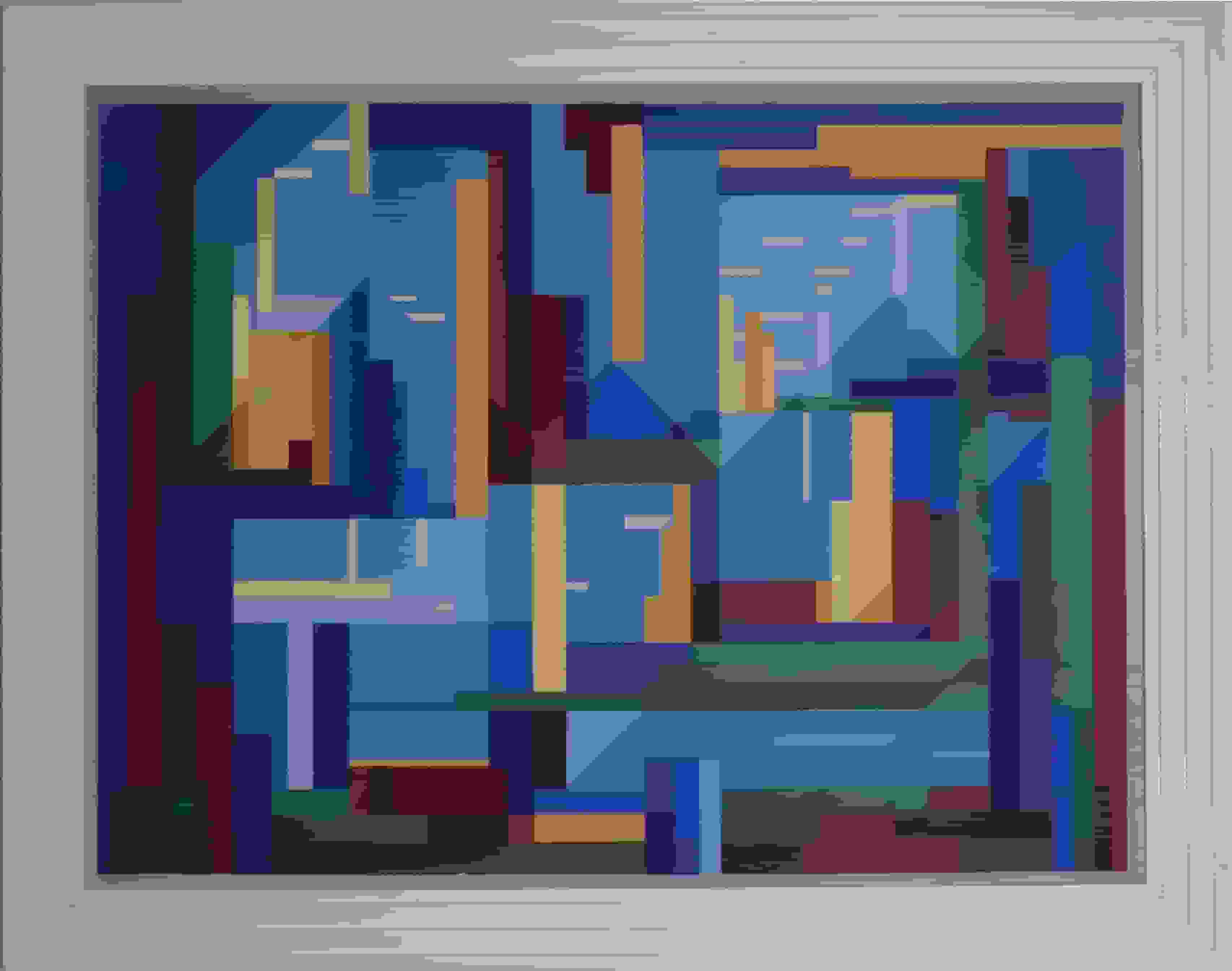 Louise (Lou) Loeber - Land, lucht en zee (met lijst)