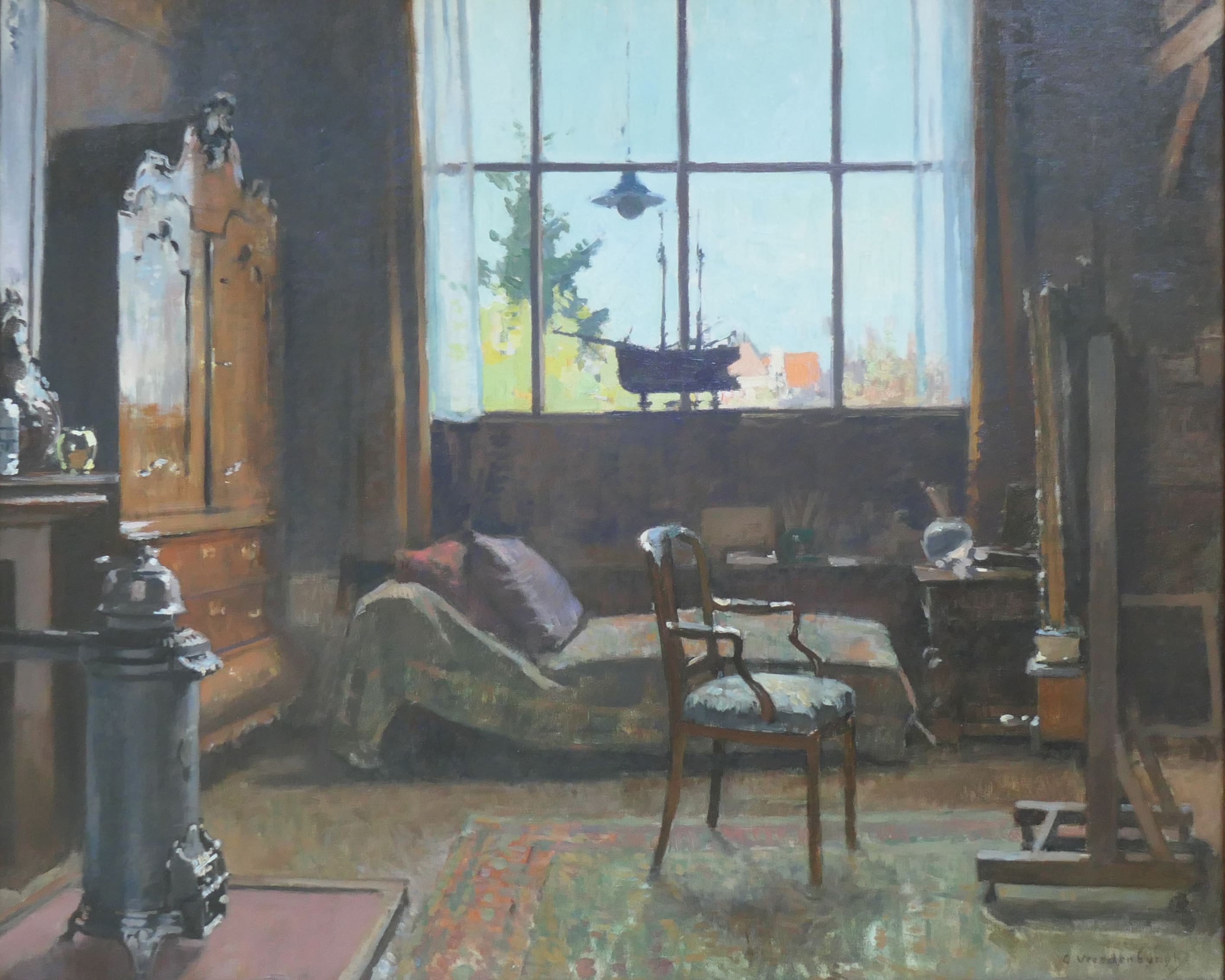 Het atelier van de schilder aan de Vredelaan 1 te Laren zonder lijst