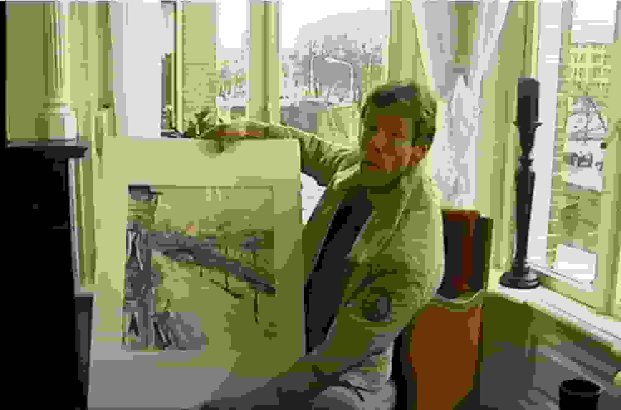 Johan Dijkstra - Uitzicht van het atelier aan de Spilsluizen te Groningen (in het echt)