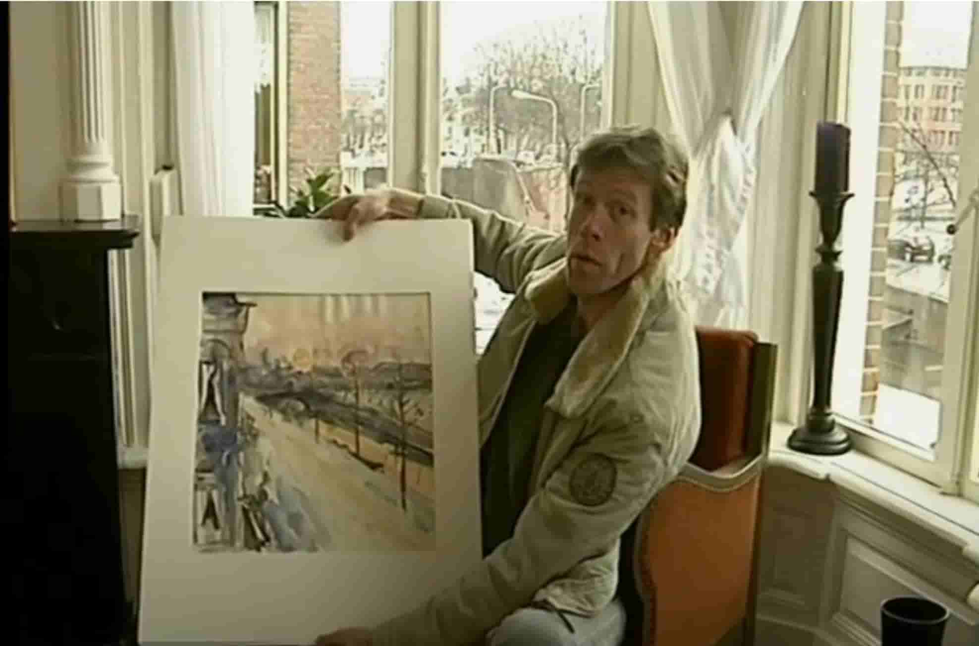 Johan Dijkstra - Uitzicht van het atelier aan de Spilsluizen te Groningen (in het echt)