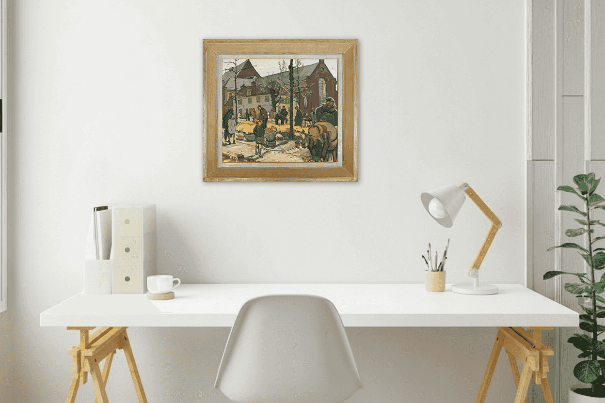 Emil Rizek - Bloemenmarkt bij het Janskerkhof te Utrecht (in interieur)