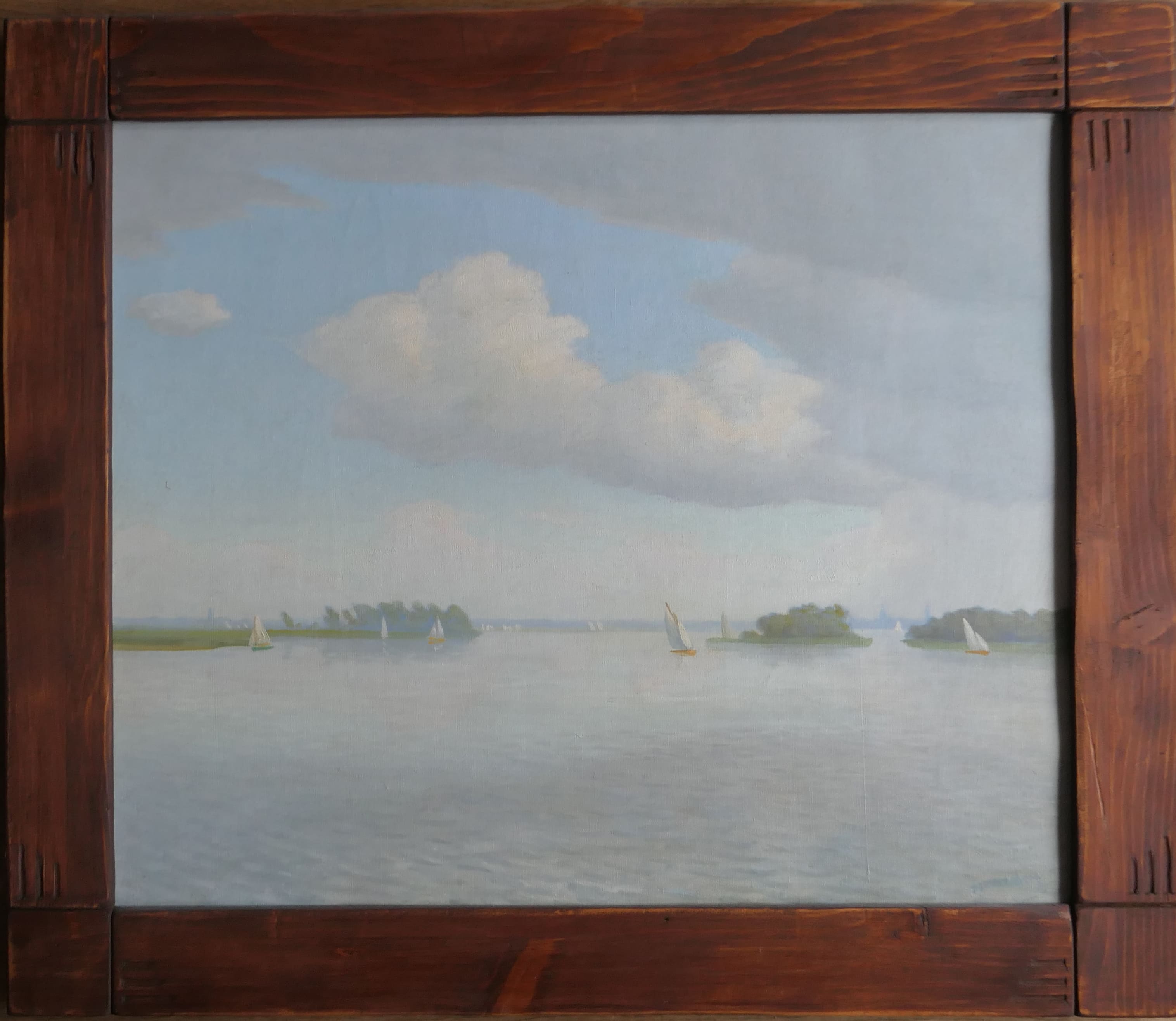 Zeilboten op Loosdrechtseplas zonder lijst