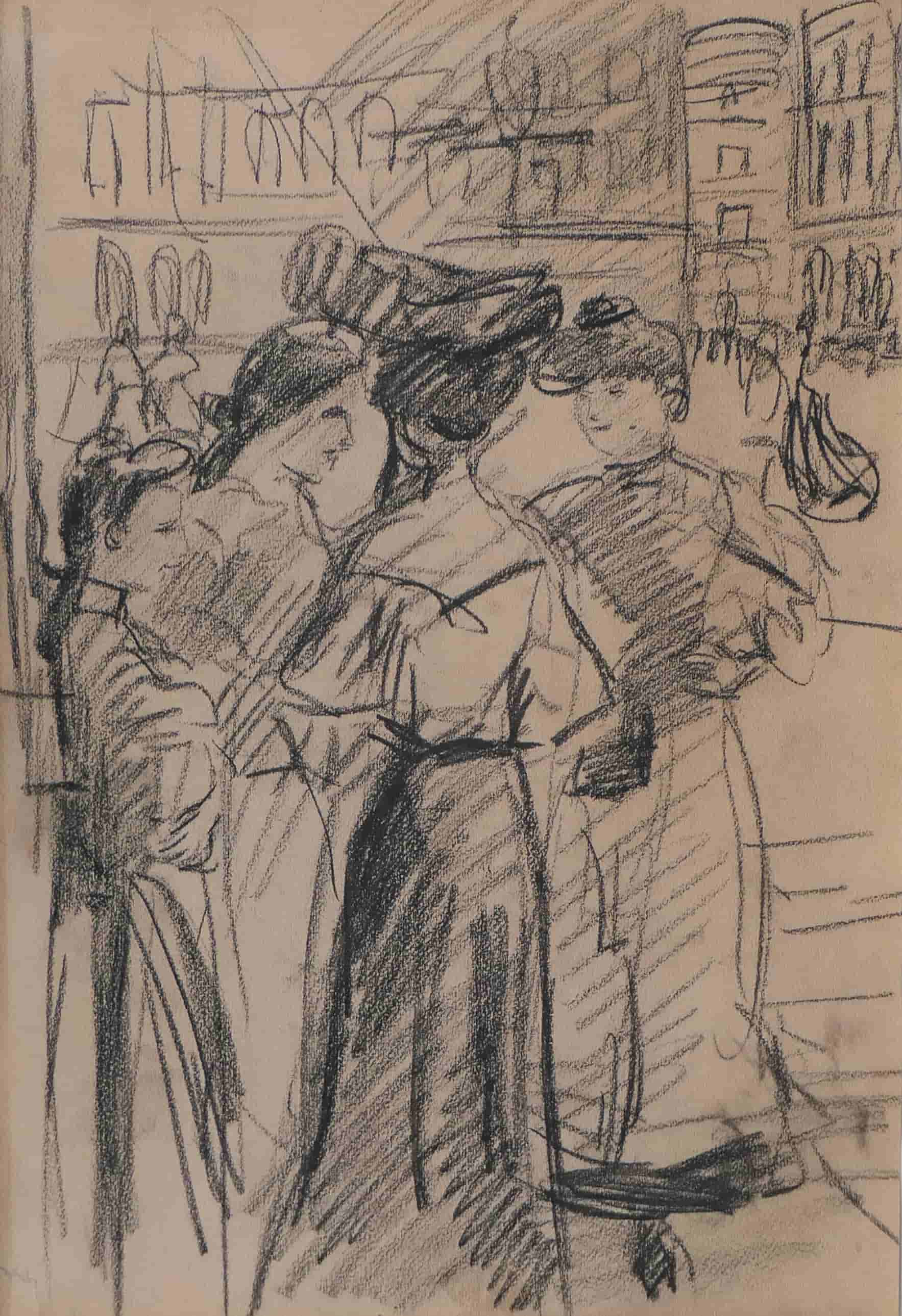 Isaac Israëls - Naaisters op de Place Vendôme in Parijs (zonder lijst)