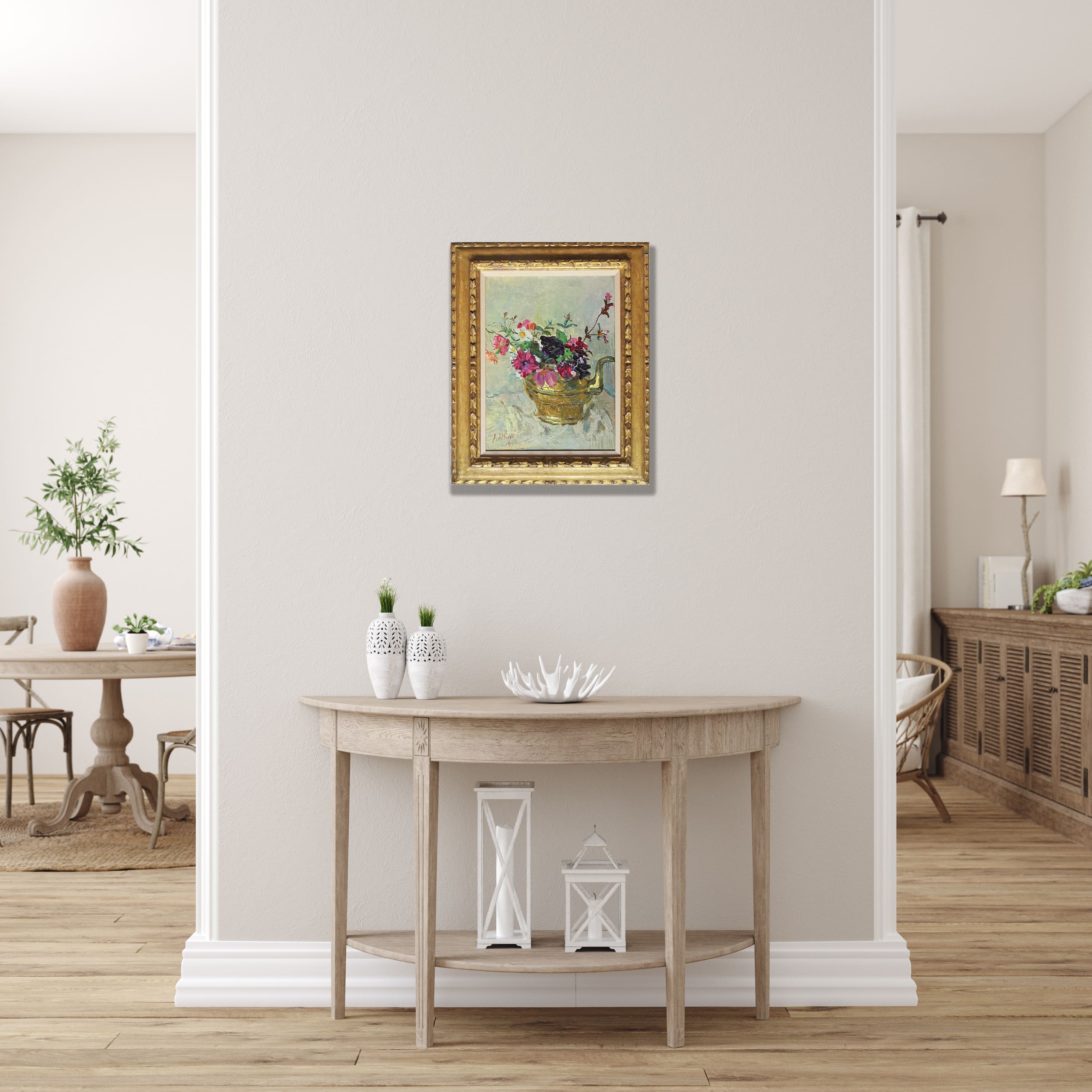 Bloemstilleven zonder lijst