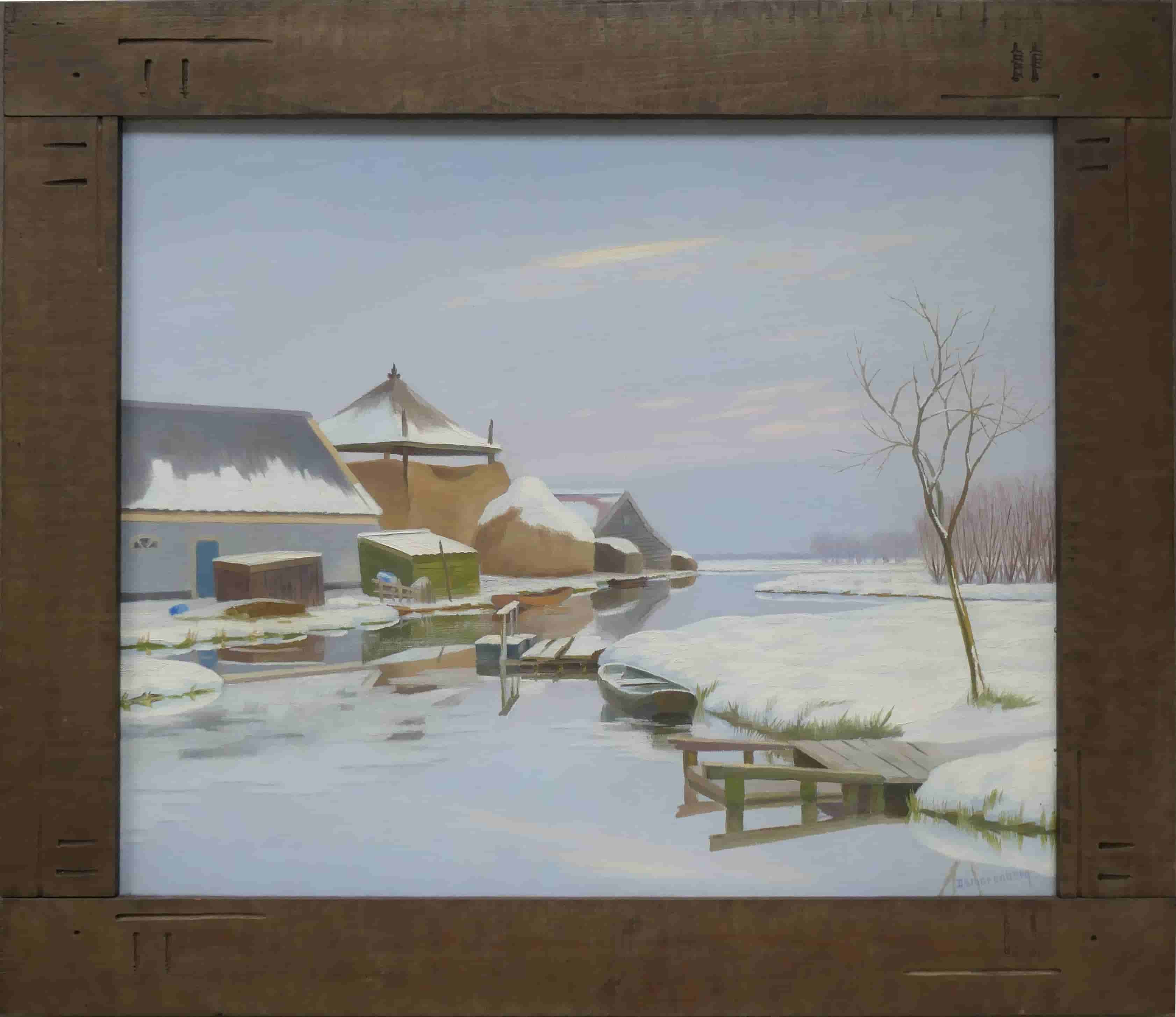 Dirk Smorenberg - Boerderij in de winter (met lijst)