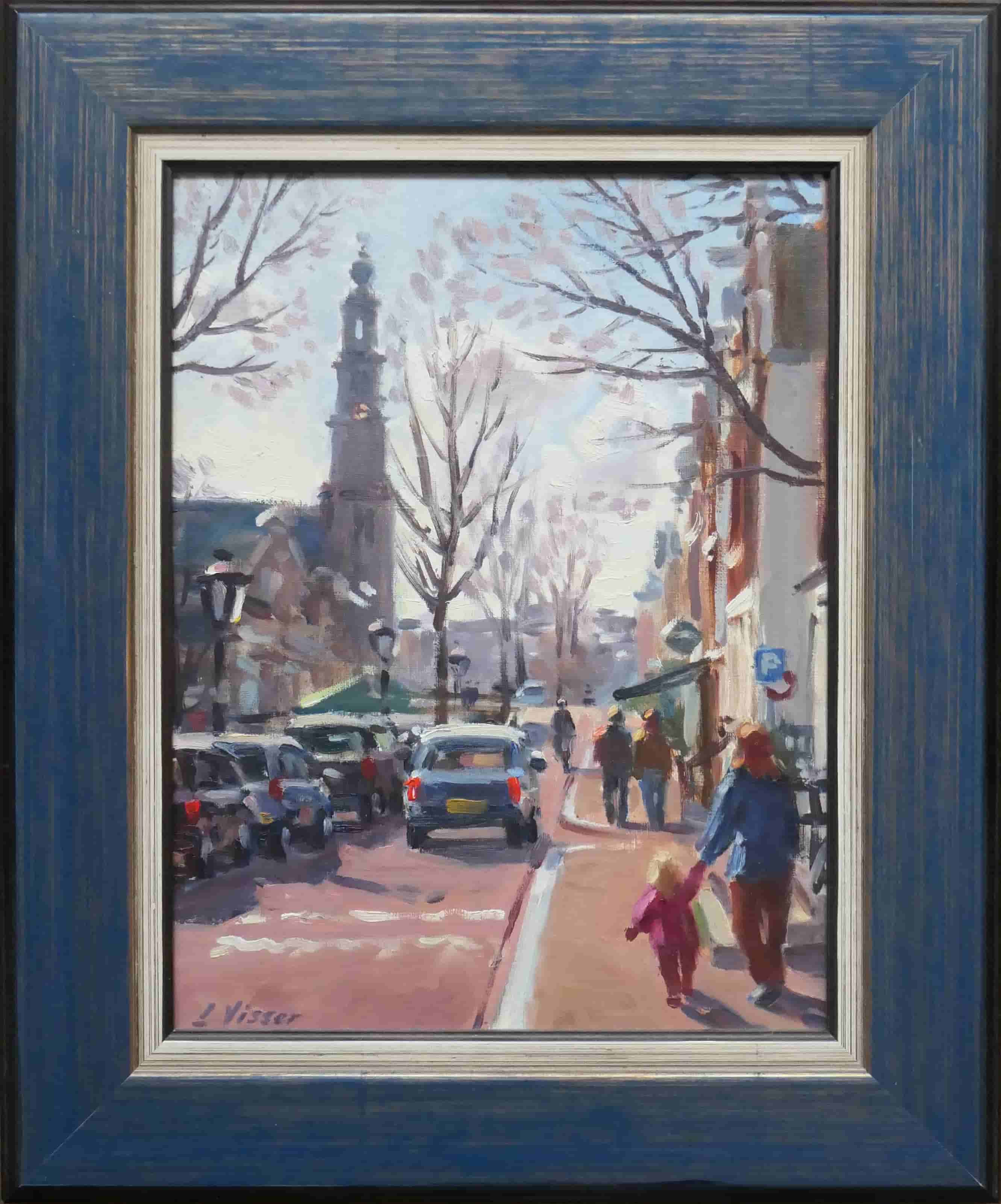 Louis Visser - Westerkerk aan de Prinsengracht (met lijst)