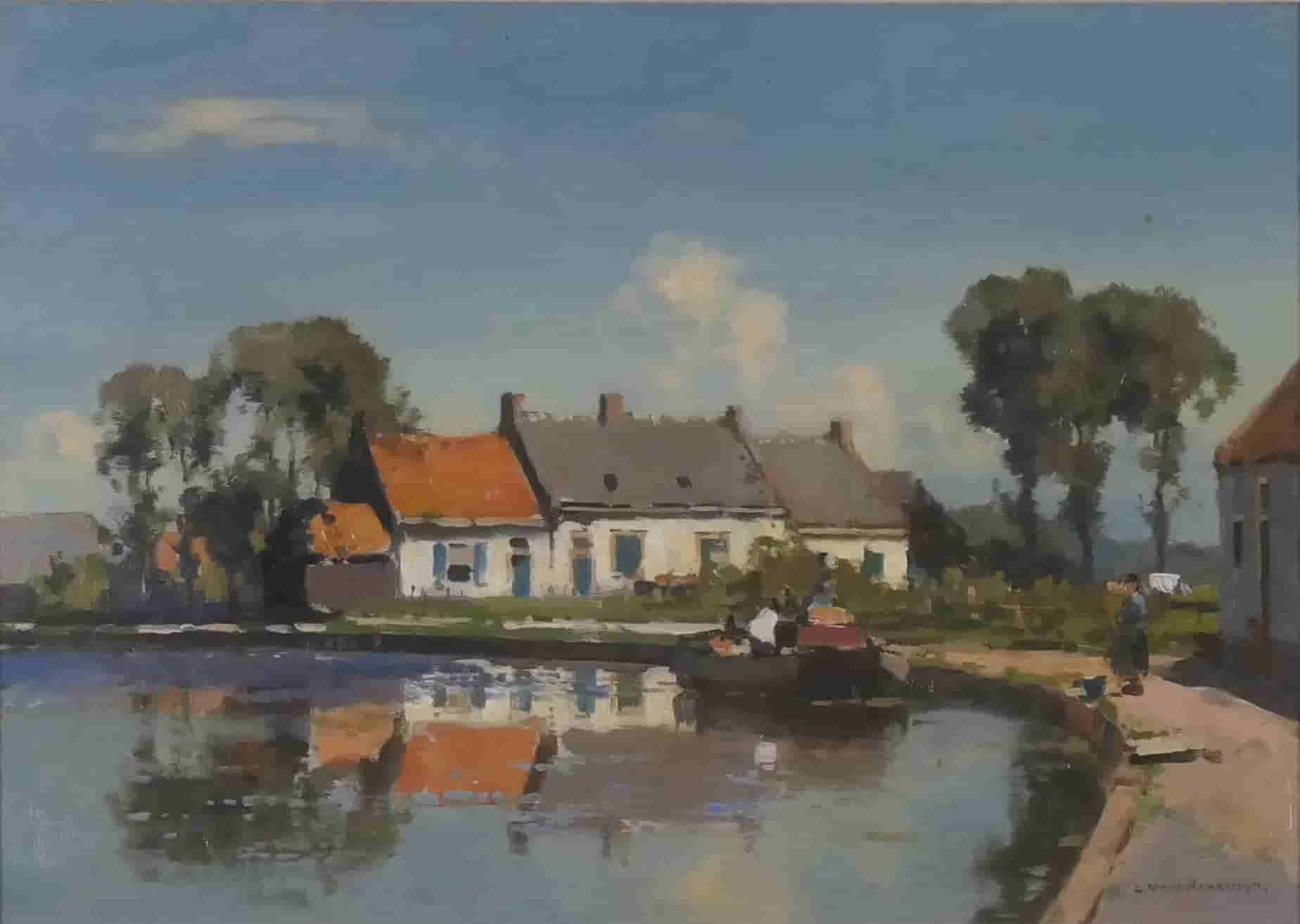 Cornelis Vreedenburgh - Dorpje aan rivier