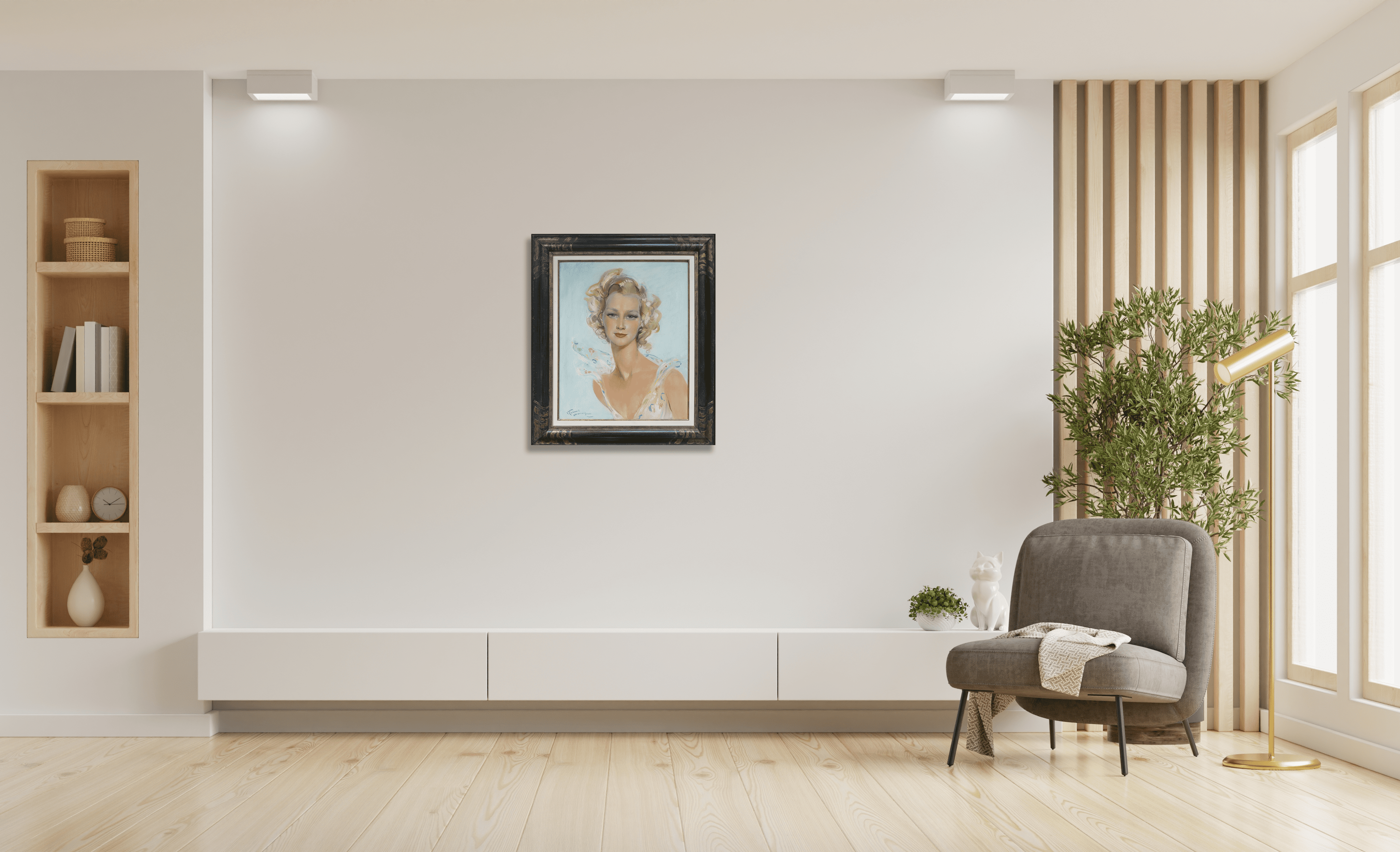 Portrait d'une jeune femme zonder lijst