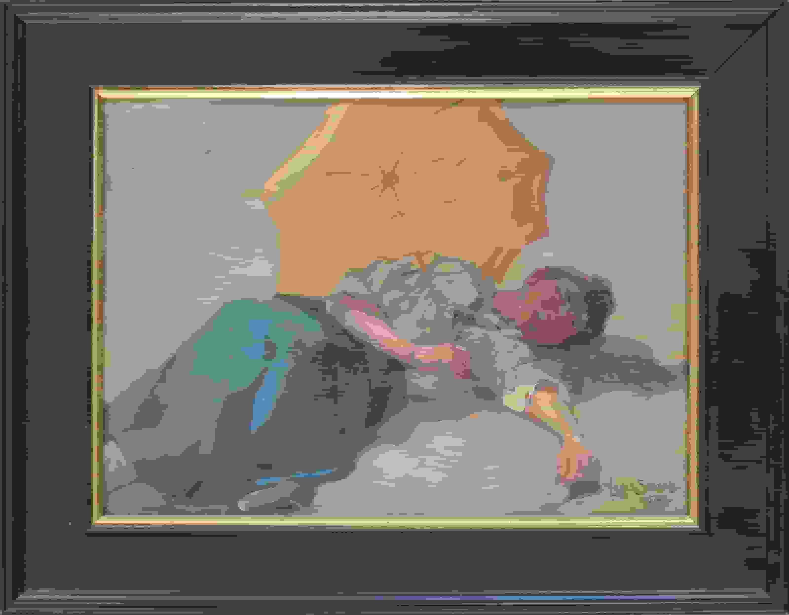 Louis Soonius - Een middagdutje op het strand (met lijst)