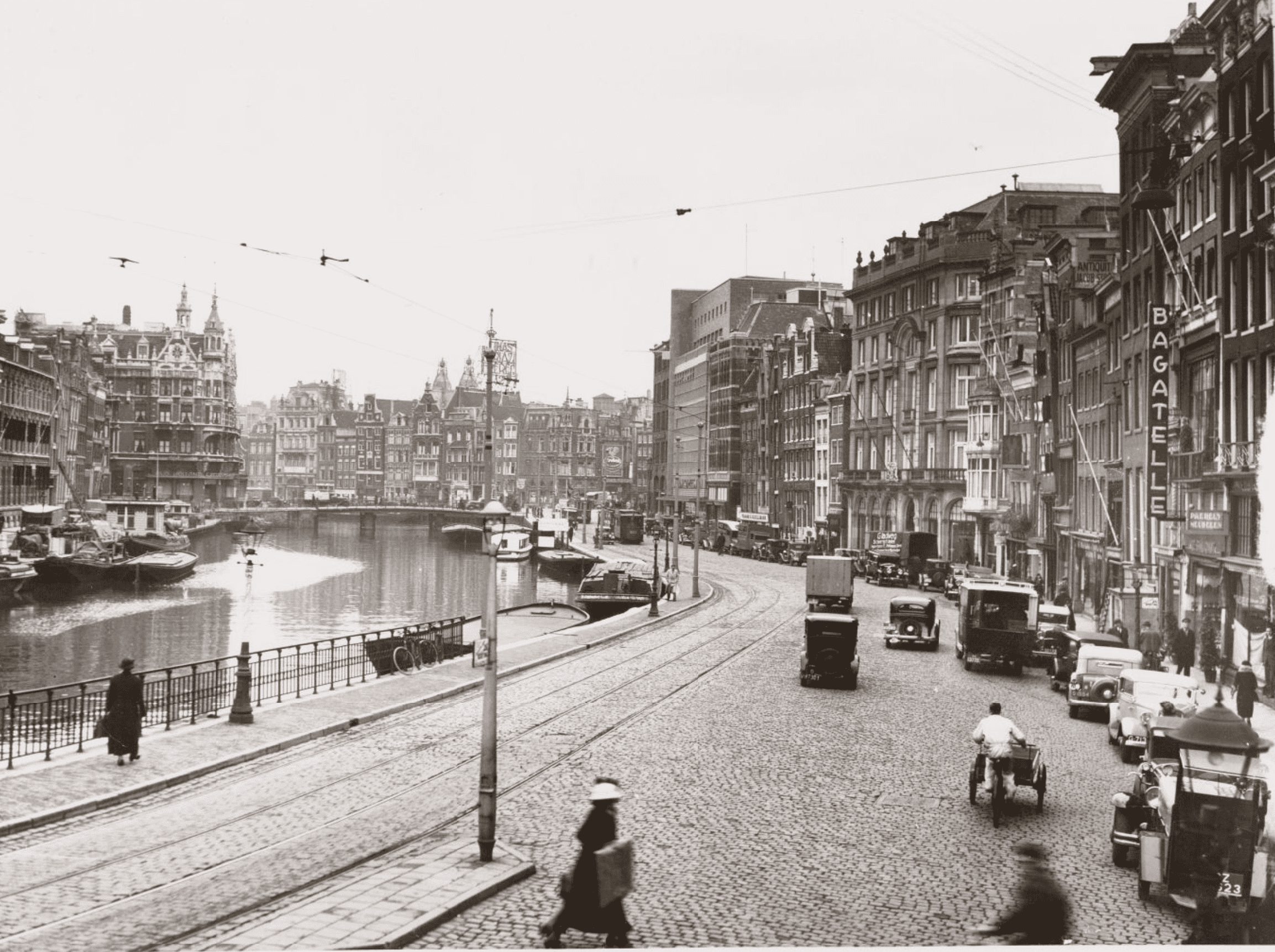 Werkzaamheden aan het Rokin, Amsterdam zonder lijst
