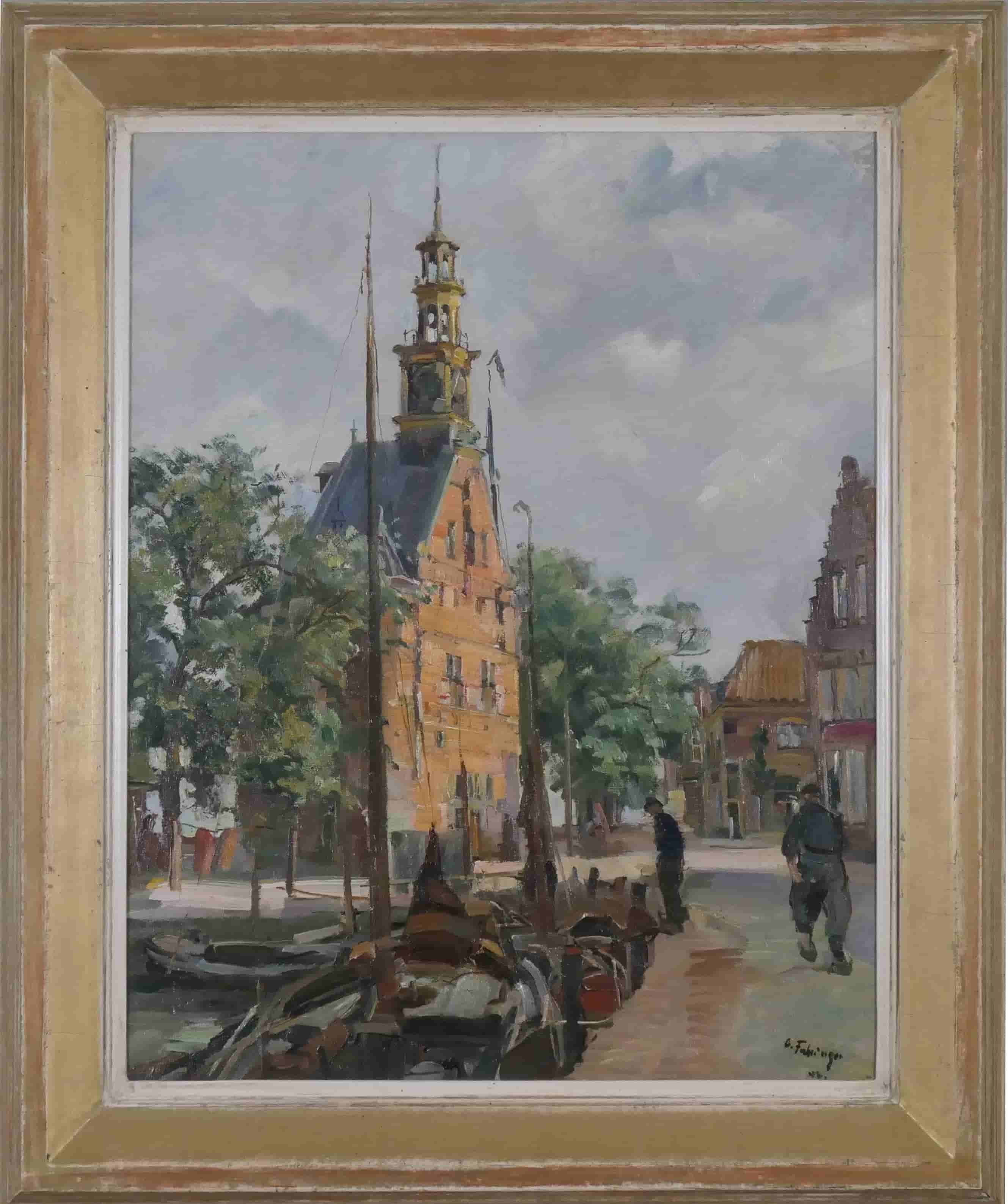 Carl Fahringer - De toren van Hoorn (met lijst)