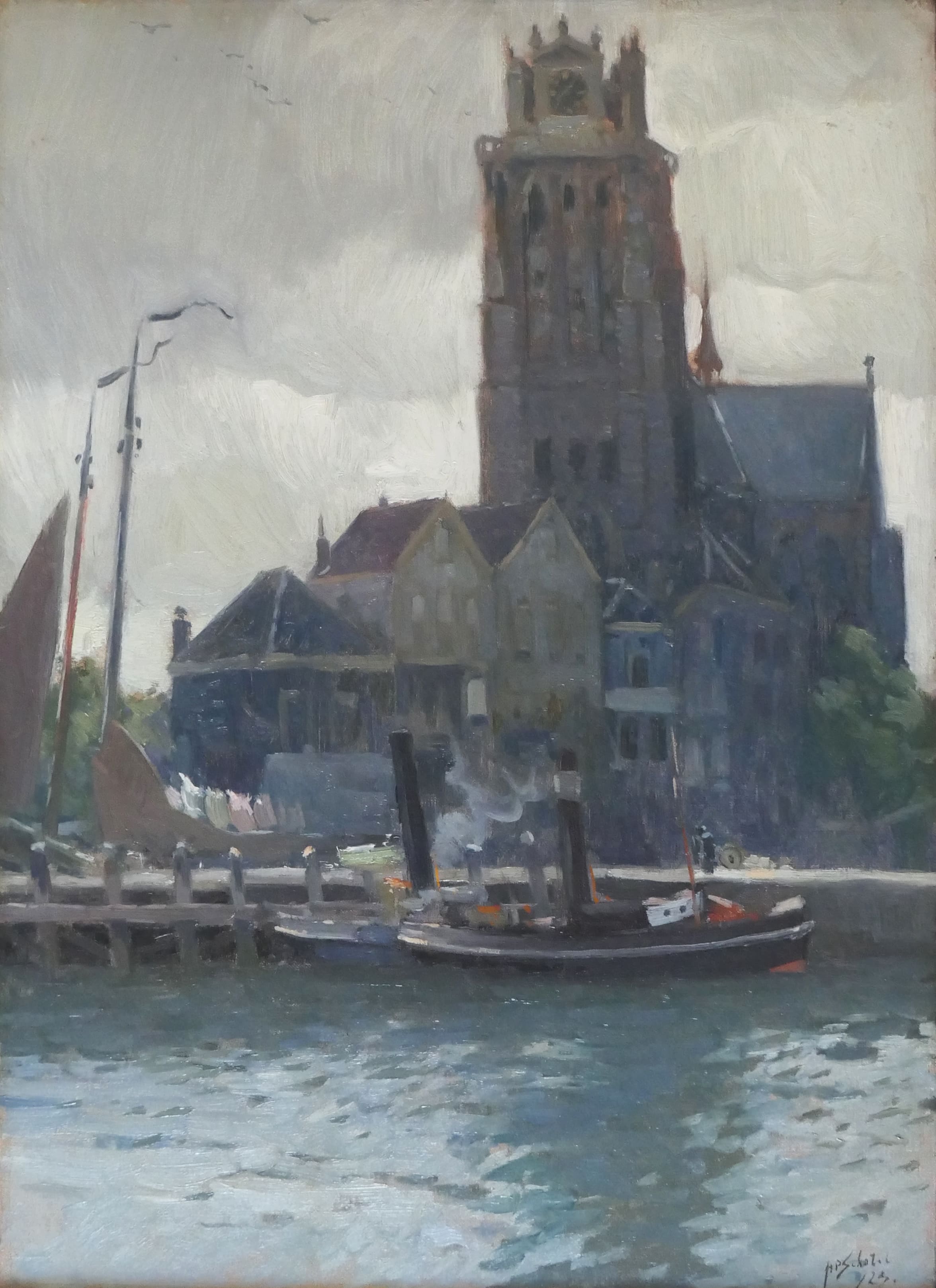 Grote kerk van Dordrecht zonder lijst