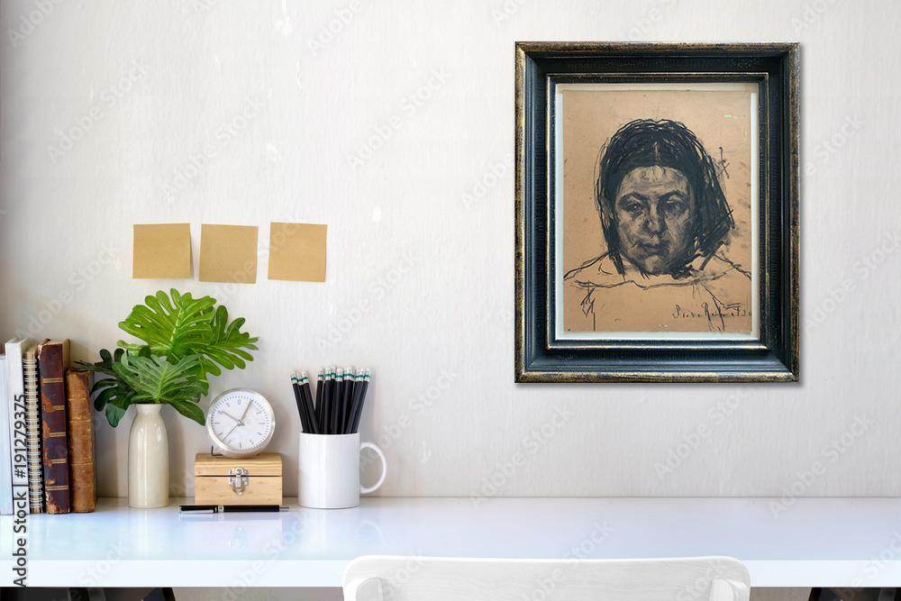 Portret van een meisje zonder lijst