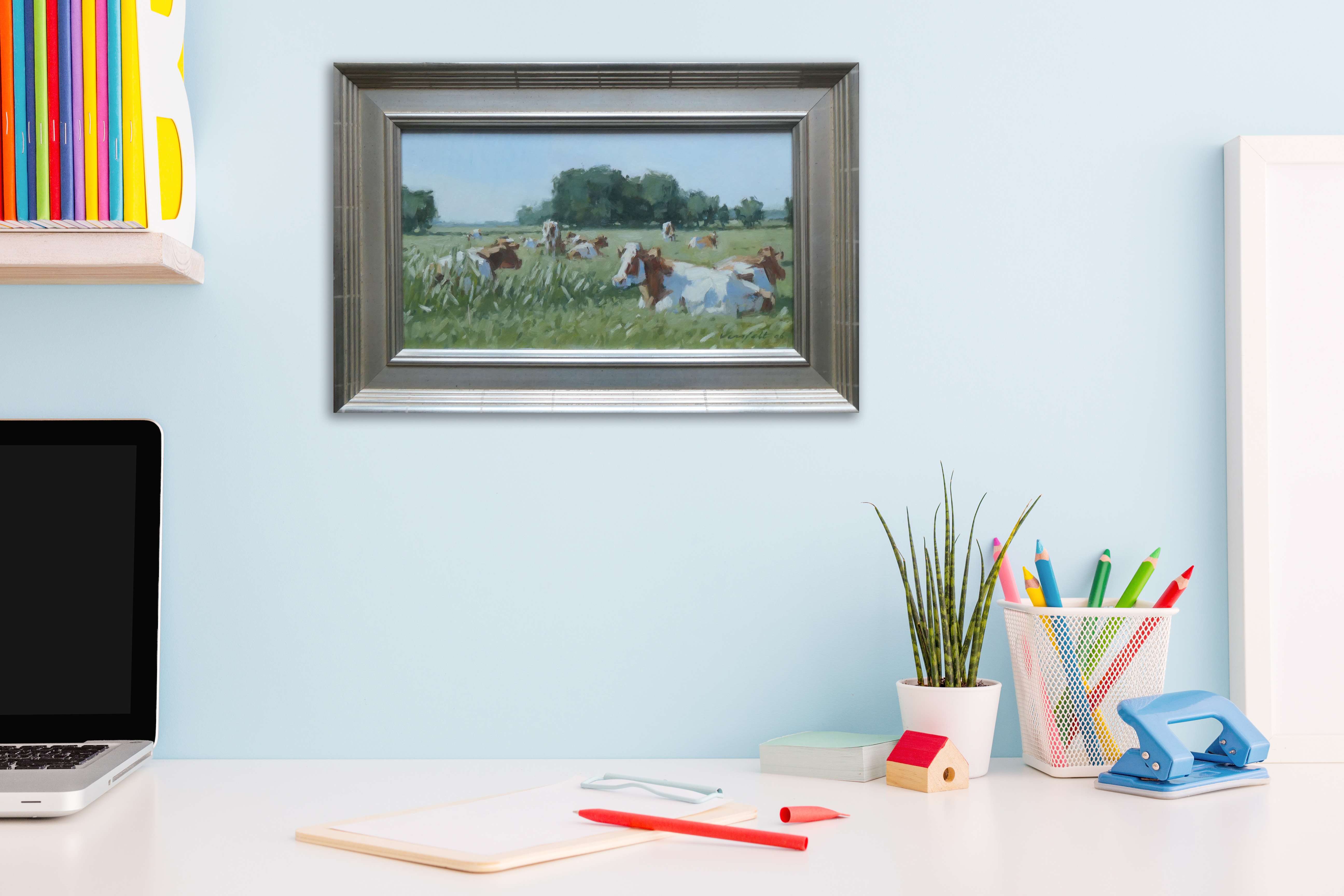 Koeien in de wei zonder lijst