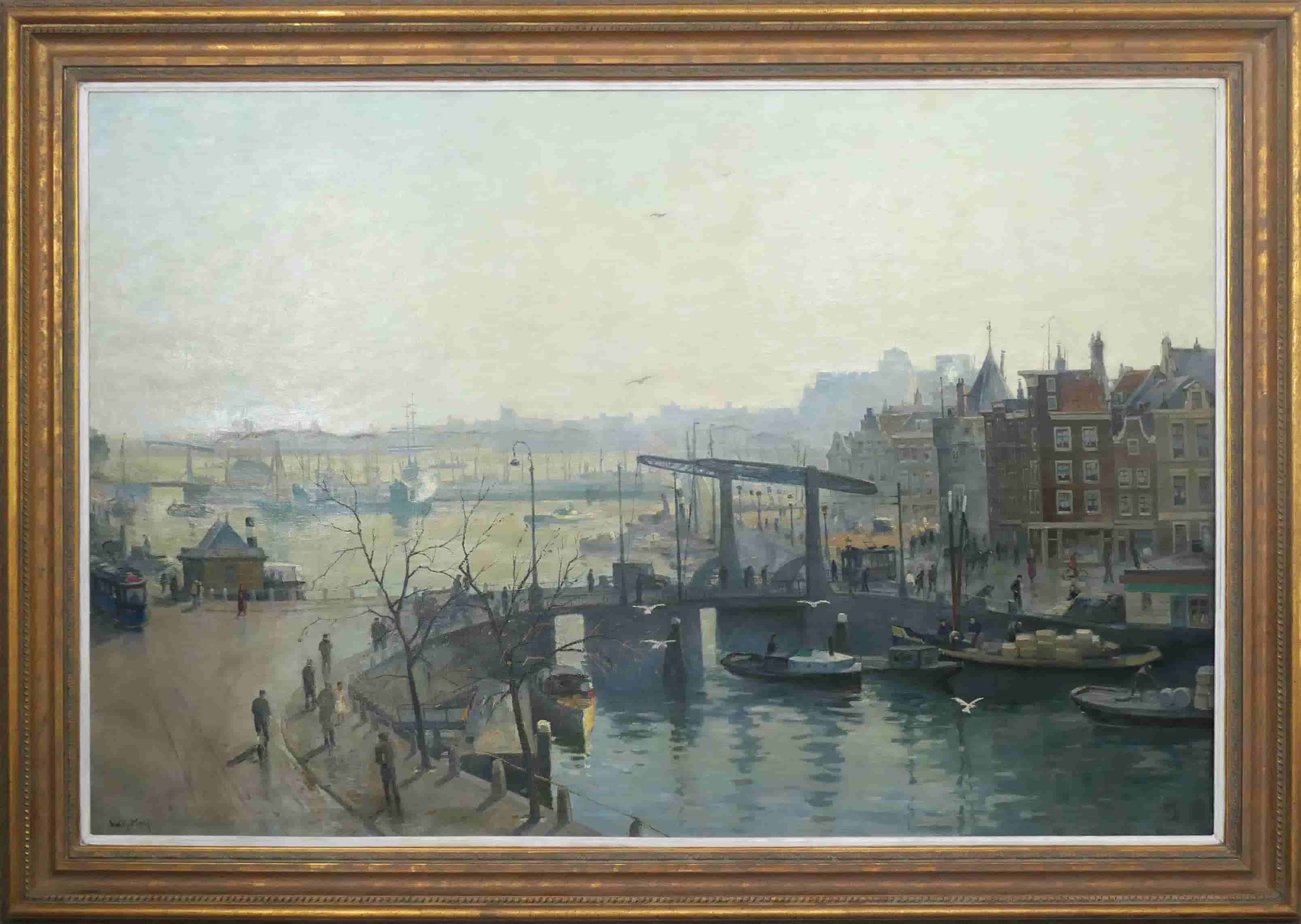 Willem-Alexander Knip - Open havenfront Amsterdam (met lijst)