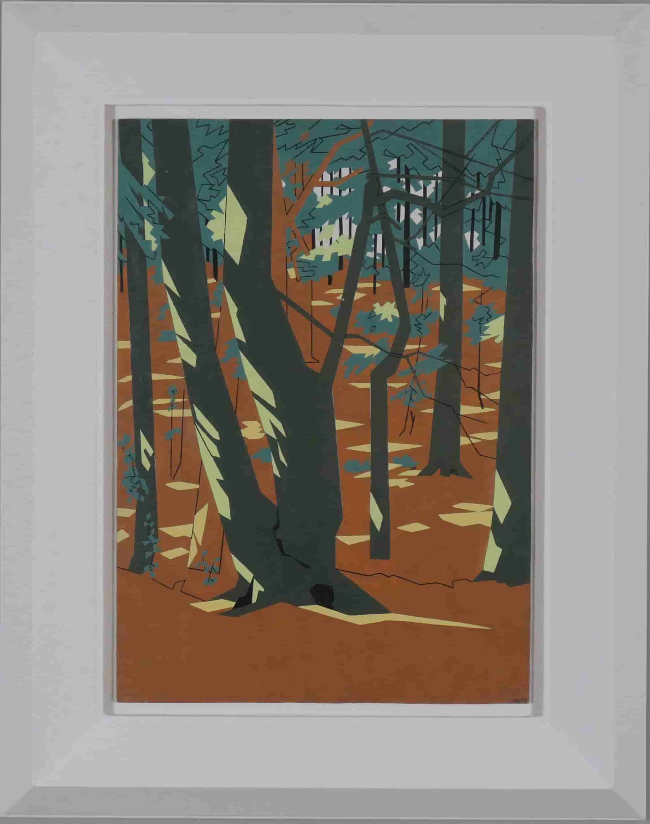 Hendrik Valk - Zon in het bos (met lijst)