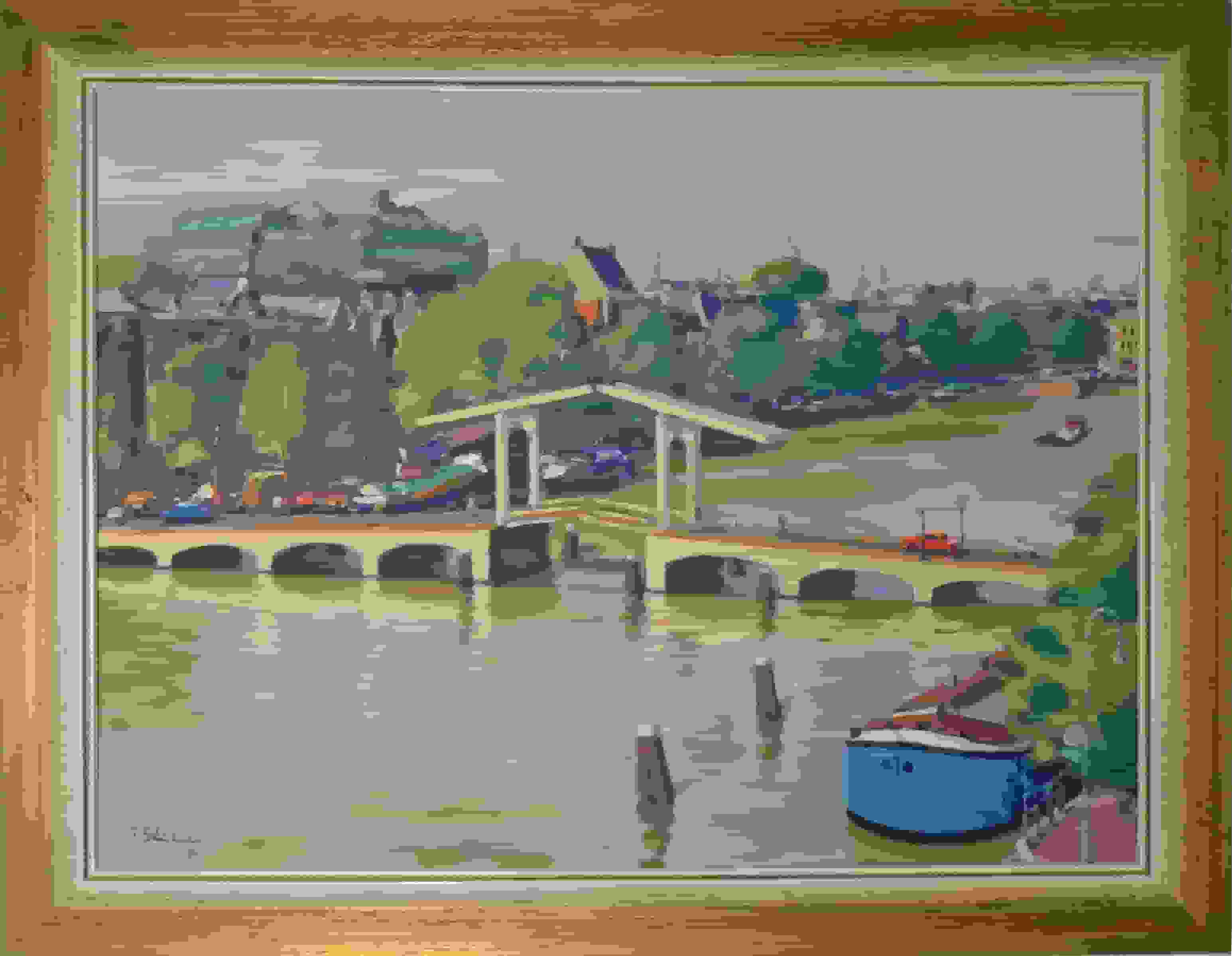 Joop Stierhout - Magere brug in Amsterdam (met lijst)