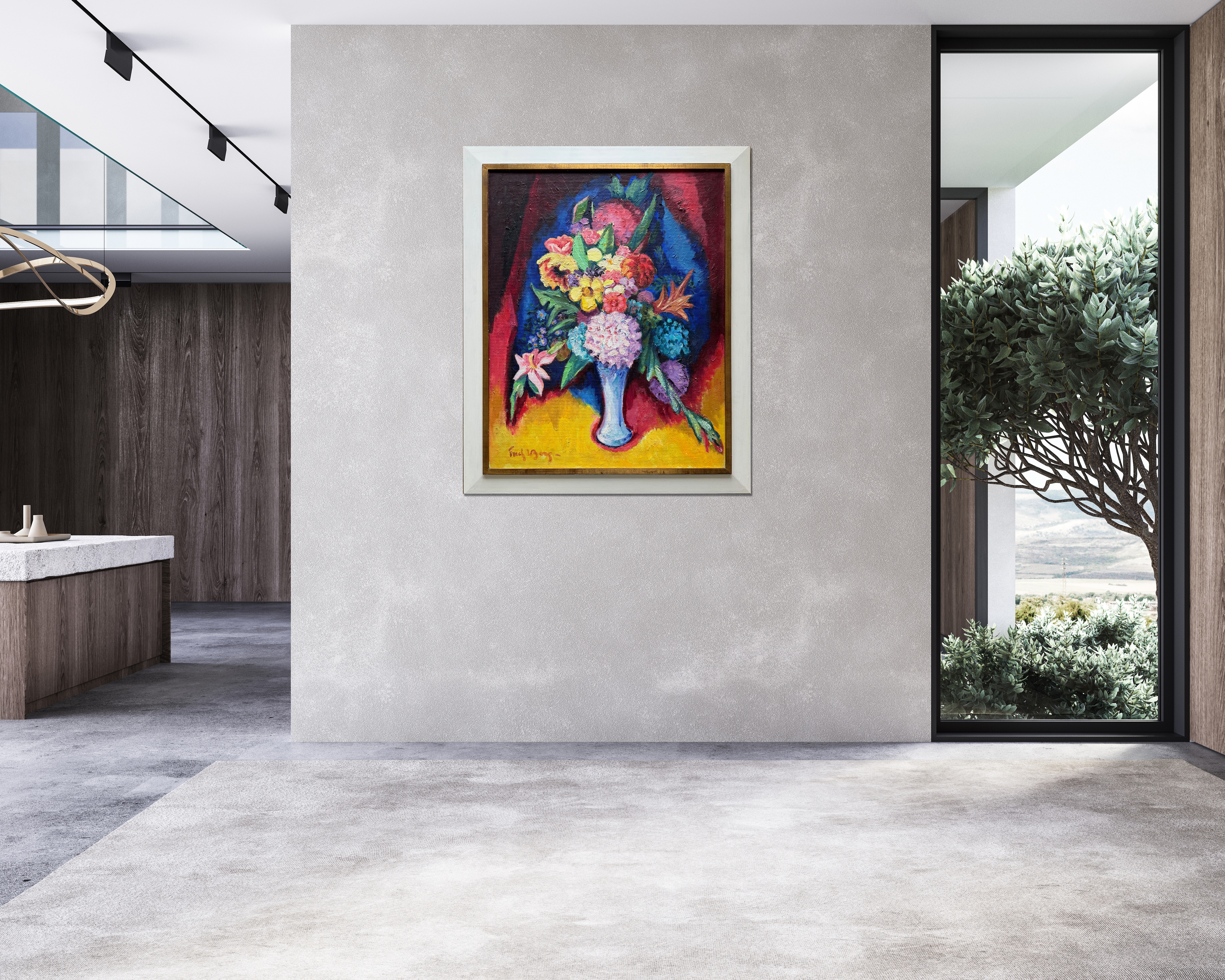 Bloemstilleven zonder lijst