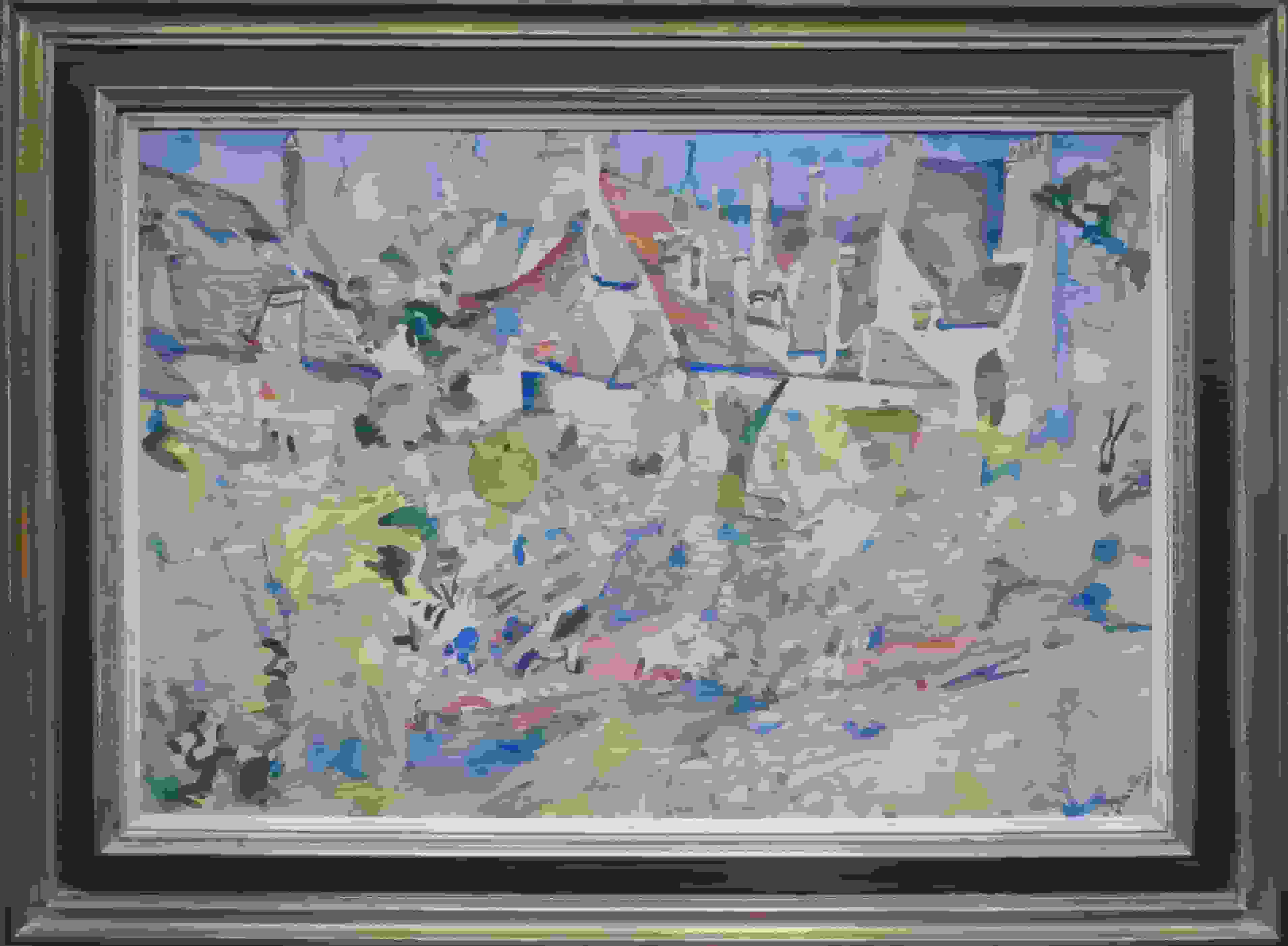 Erasmus Bernard von Dülmen-Krumpelman - Dorpje in Frankrijk (met lijst)