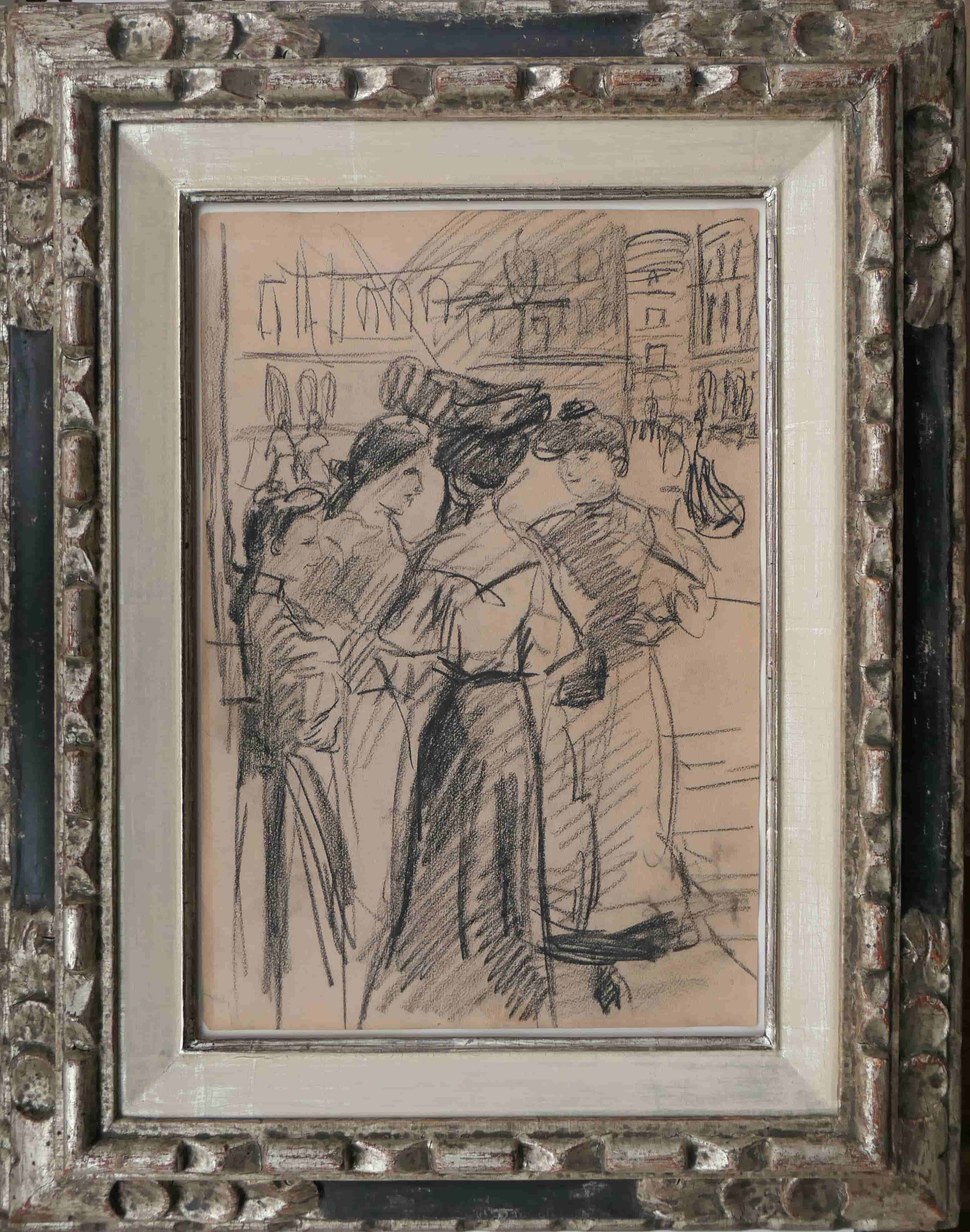 Isaac Israëls - Naaisters op de Place Vendôme in Parijs (met lijst)