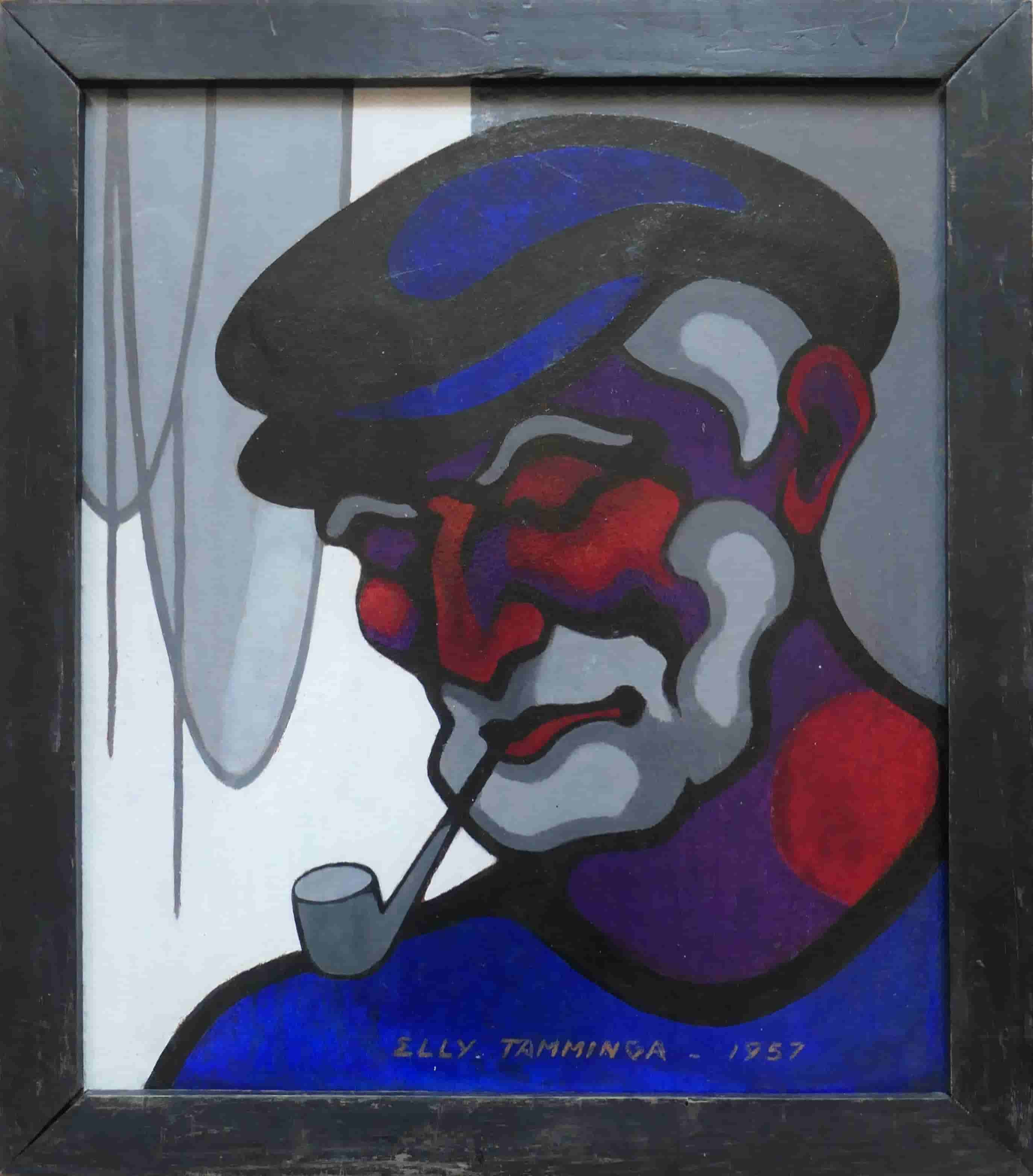 Elly Tamminga - Man met pijp (met lijst)