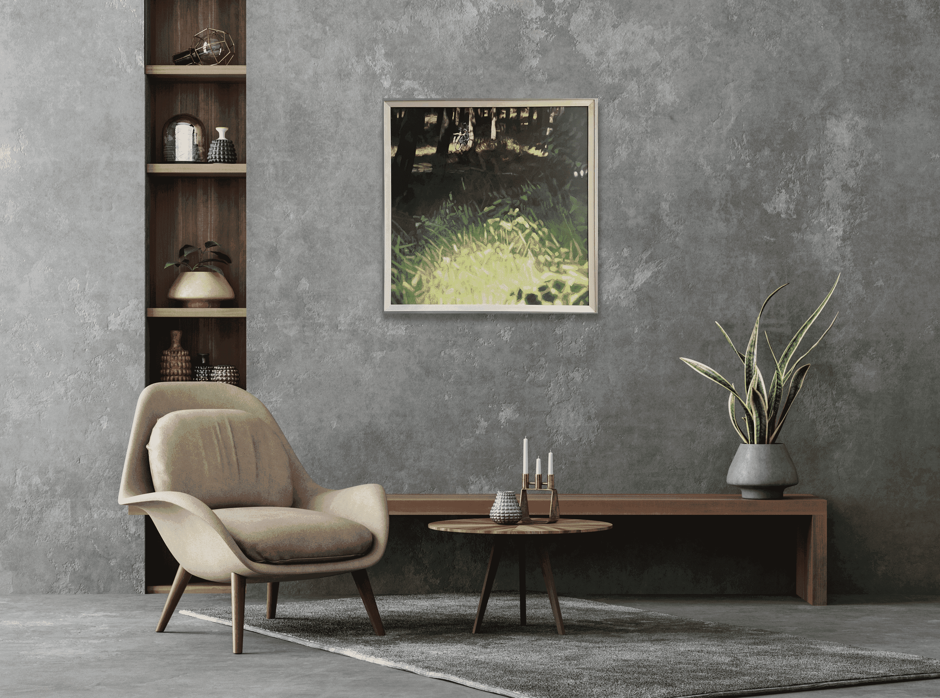 Frans Koppelaar - Fietsen in het bos (in interieur)