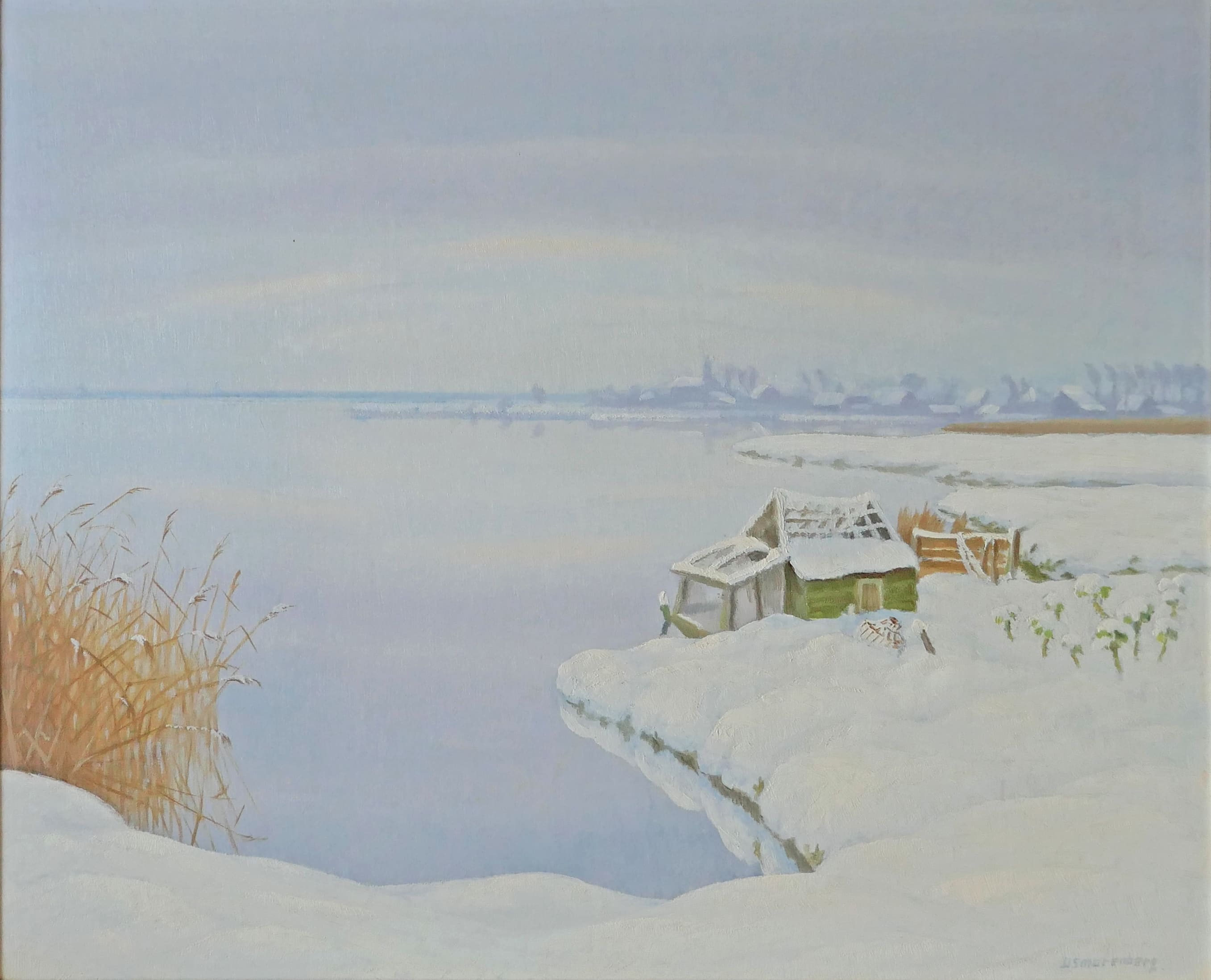 Loosdrecht in de winter zonder lijst