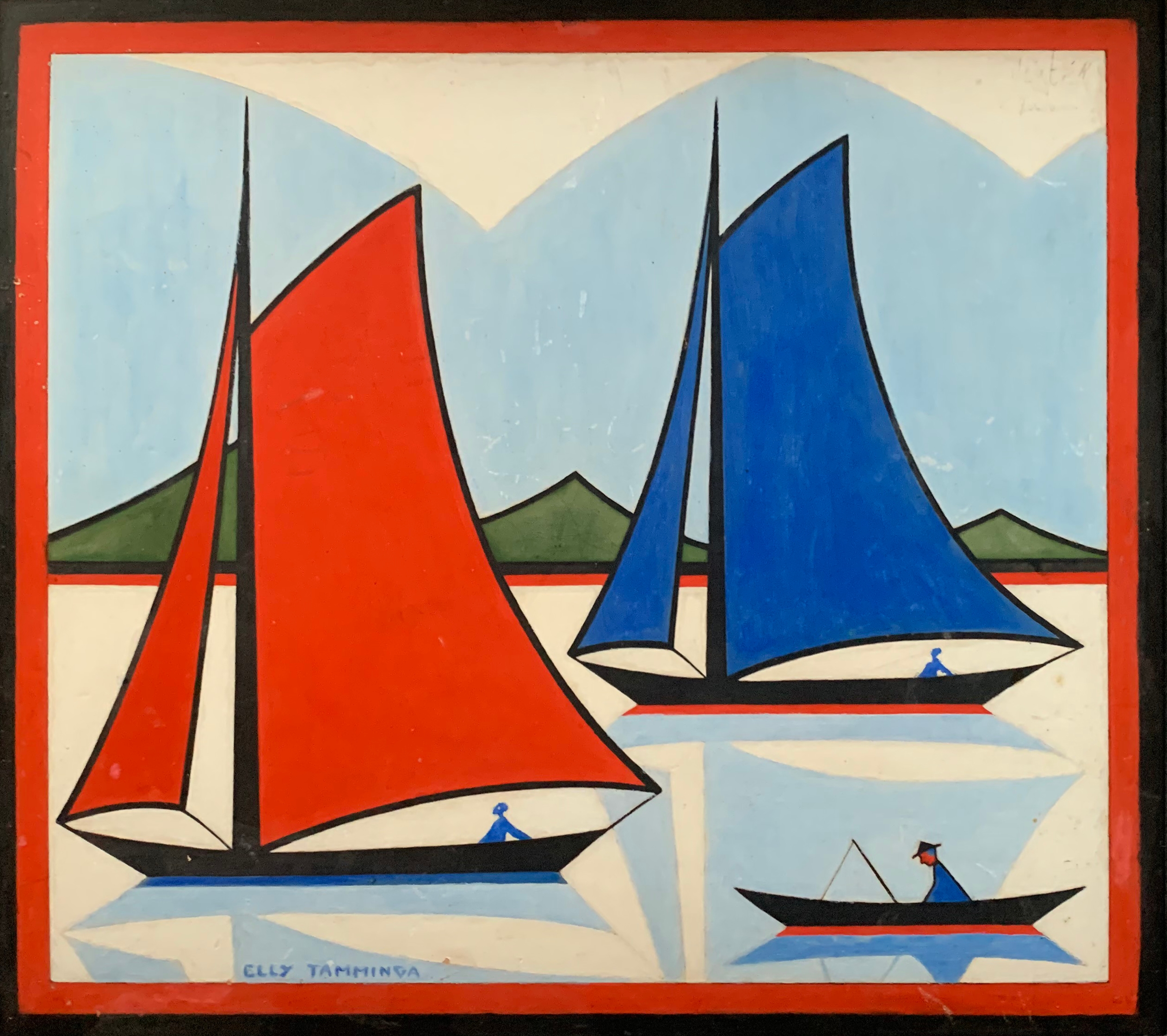 Zeilboten zonder lijst