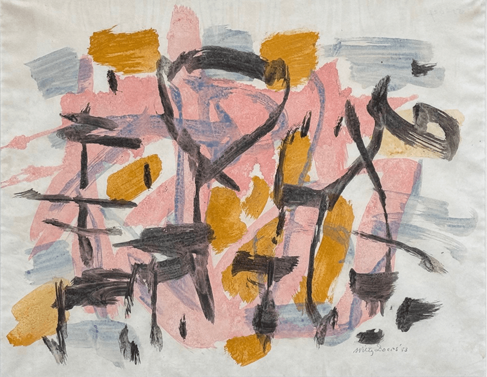 Willy Boers - Muzikale abstracte compositie (zonder lijst)