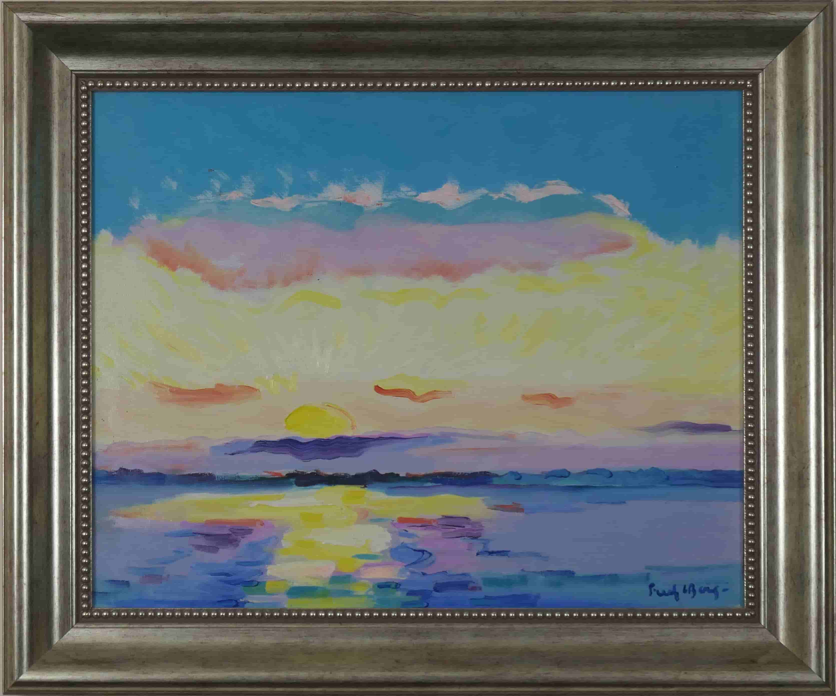 Freek van den Berg - Ondergaande zon (met lijst)