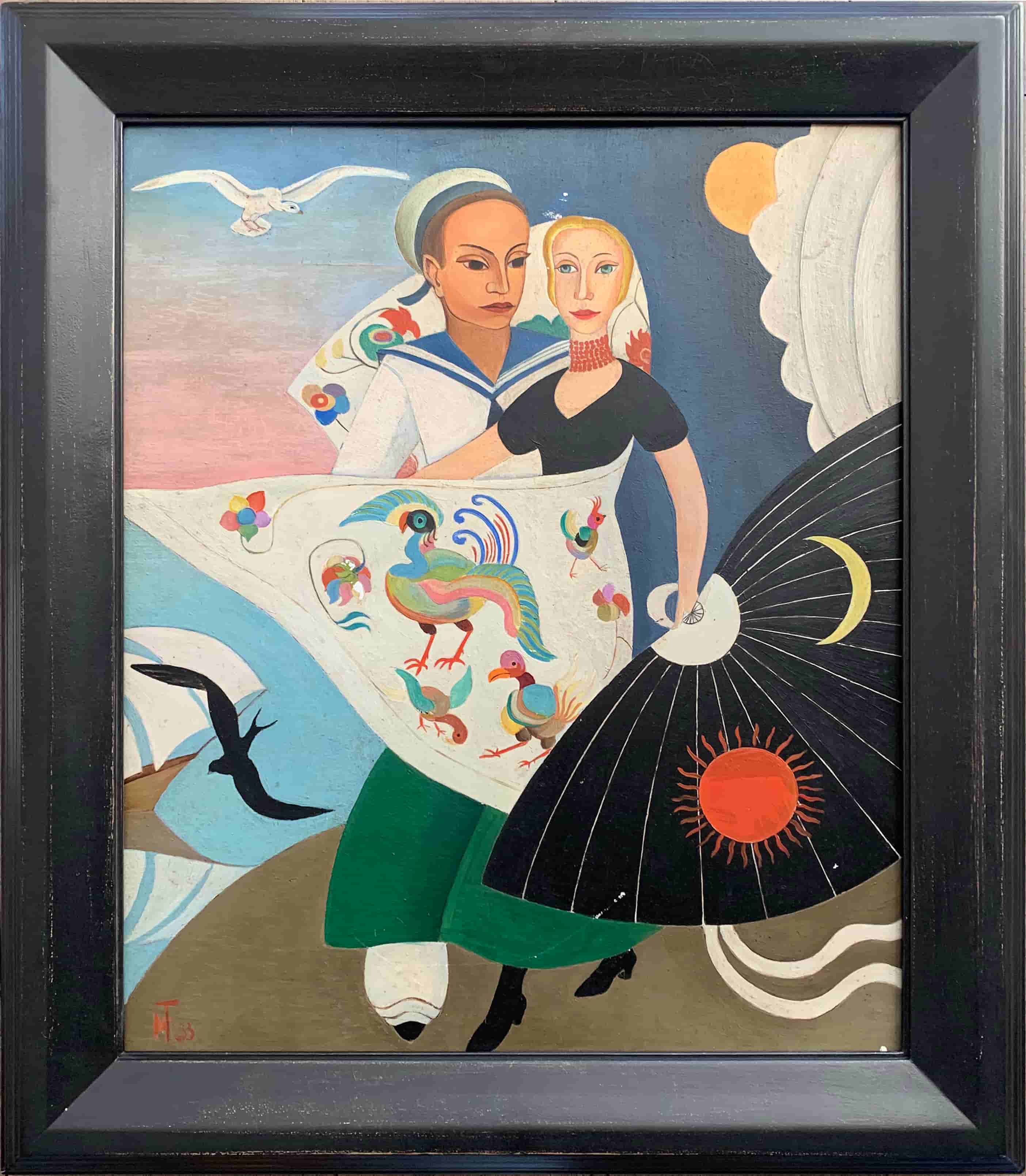 Greet Feuerstein - Zon en maan (met lijst)