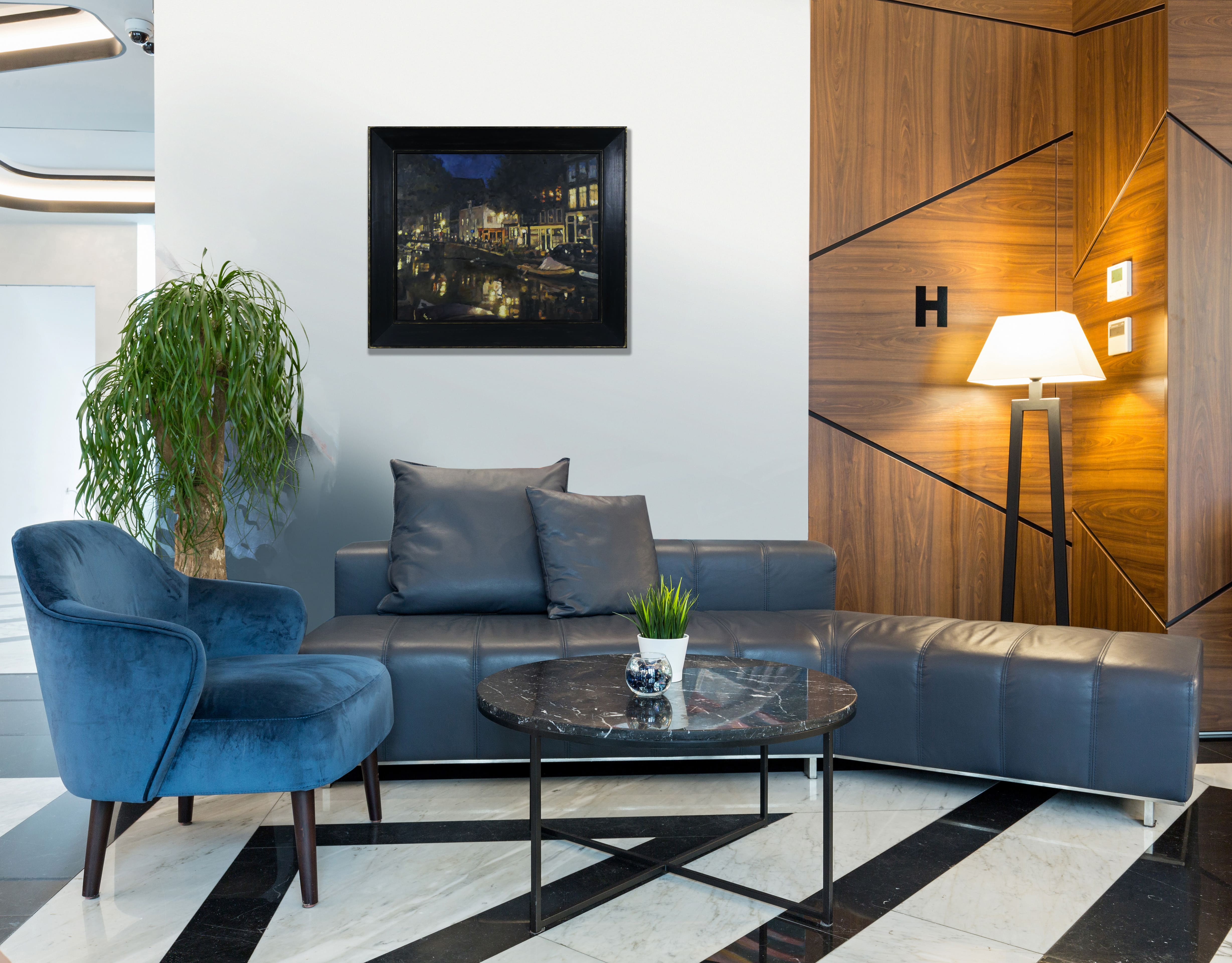 Egelantiersgracht bij avond zonder lijst