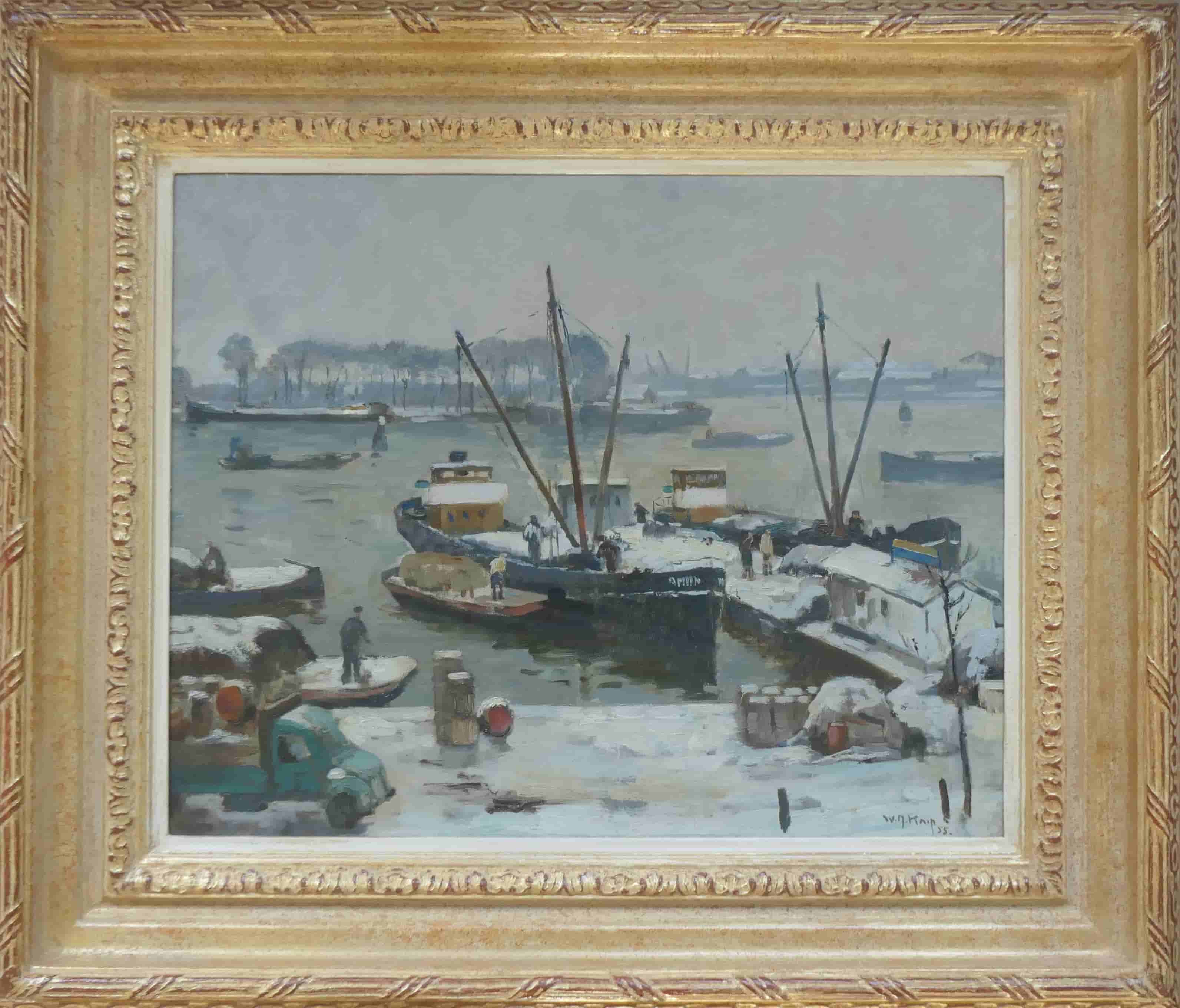 Willem-Alexander Knip - Haven Amsterdam (met lijst)